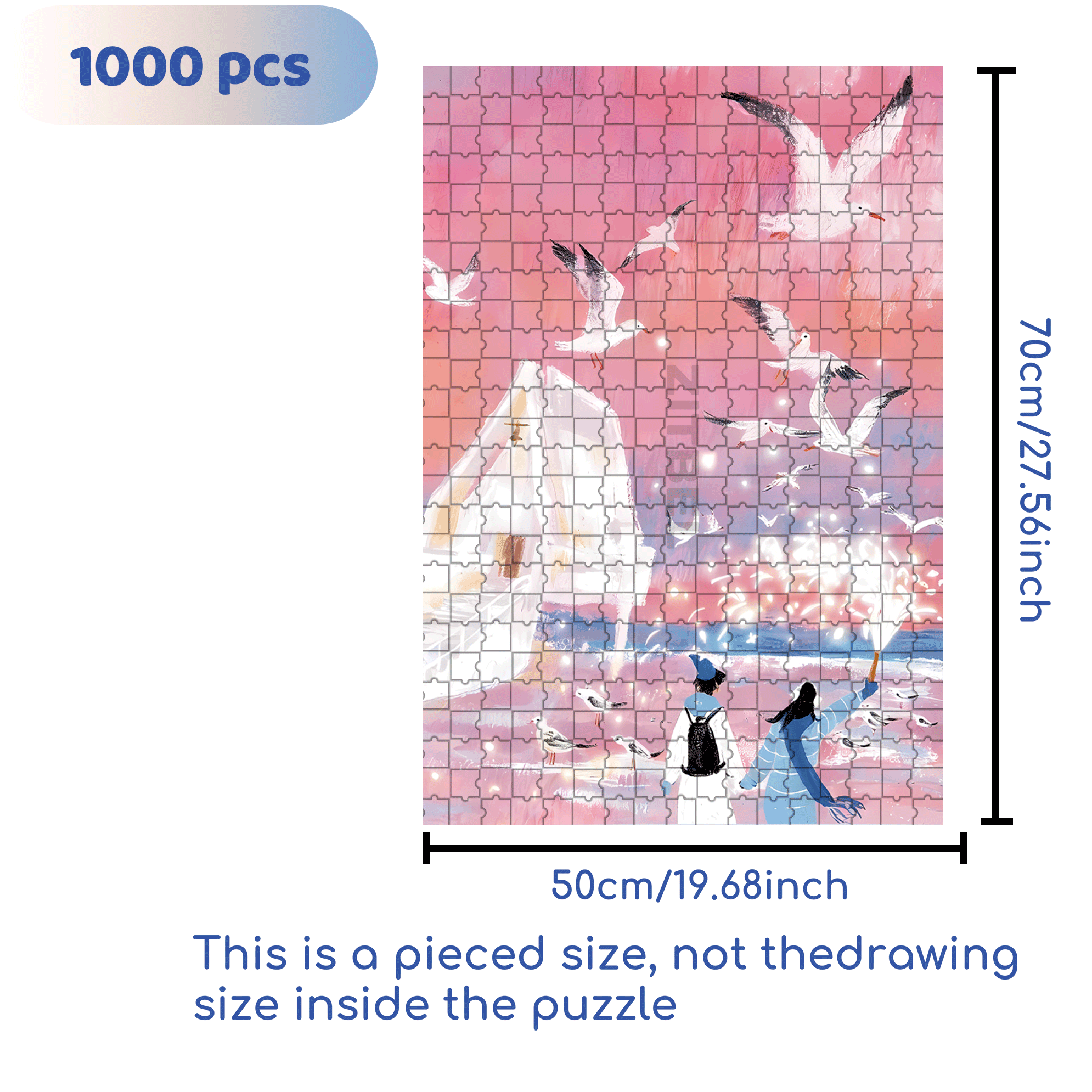 Seaside Fireworks Festival 500pcs/1000pcs Jigsaw Puzzle, Scratch-Resistant, Interactive Family Game & Brain-Boosting DIY Decor, Perfect for Halloween, Christmas & New Year Gifts, Family Puzzle Game