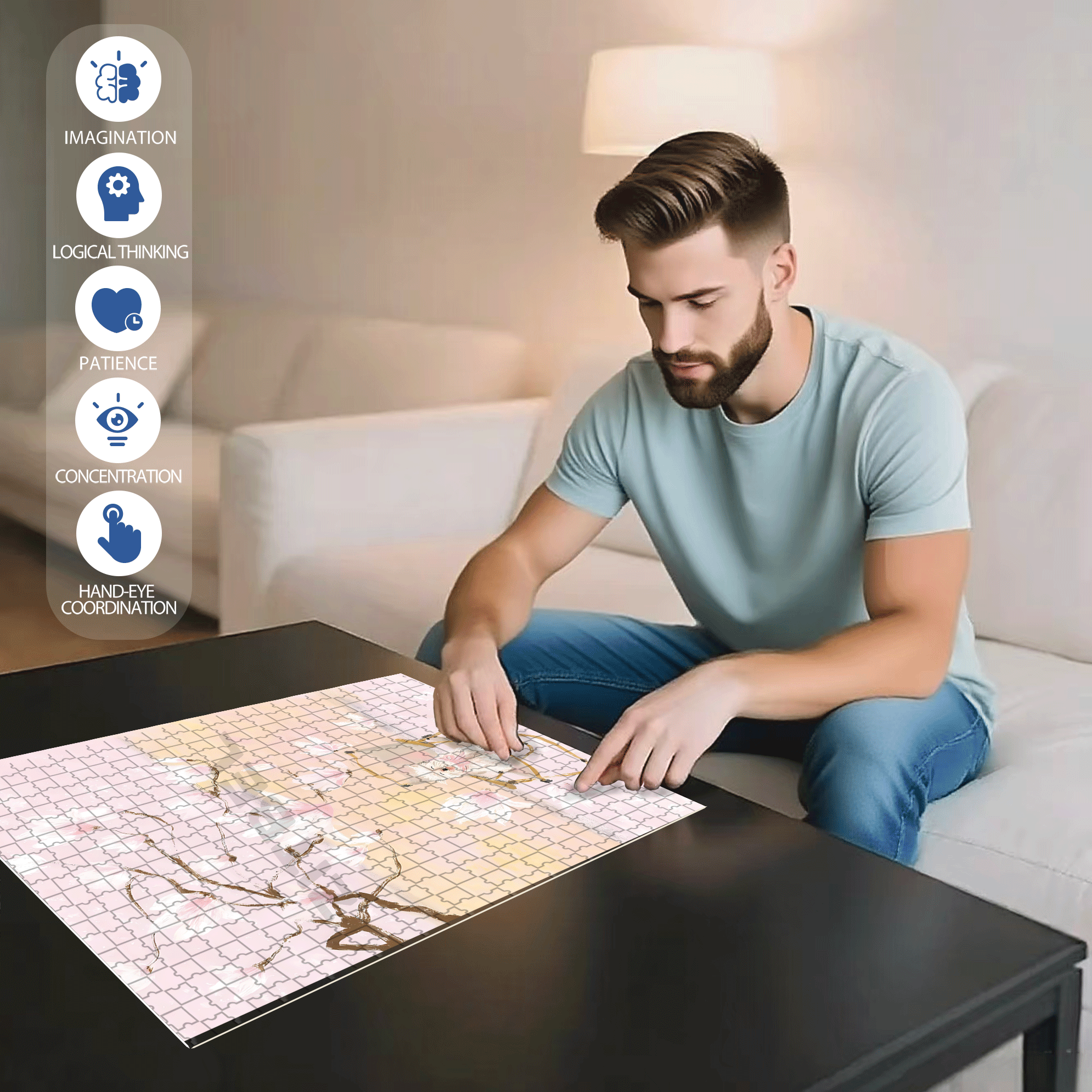 Smile, Please 500pcs/1000pcs Jigsaw Puzzle, Scratch-Resistant, Interactive Family Game & Brain-Boosting DIY Decor, Perfect for Halloween, Christmas & New Year Gifts, Family Puzzle Game