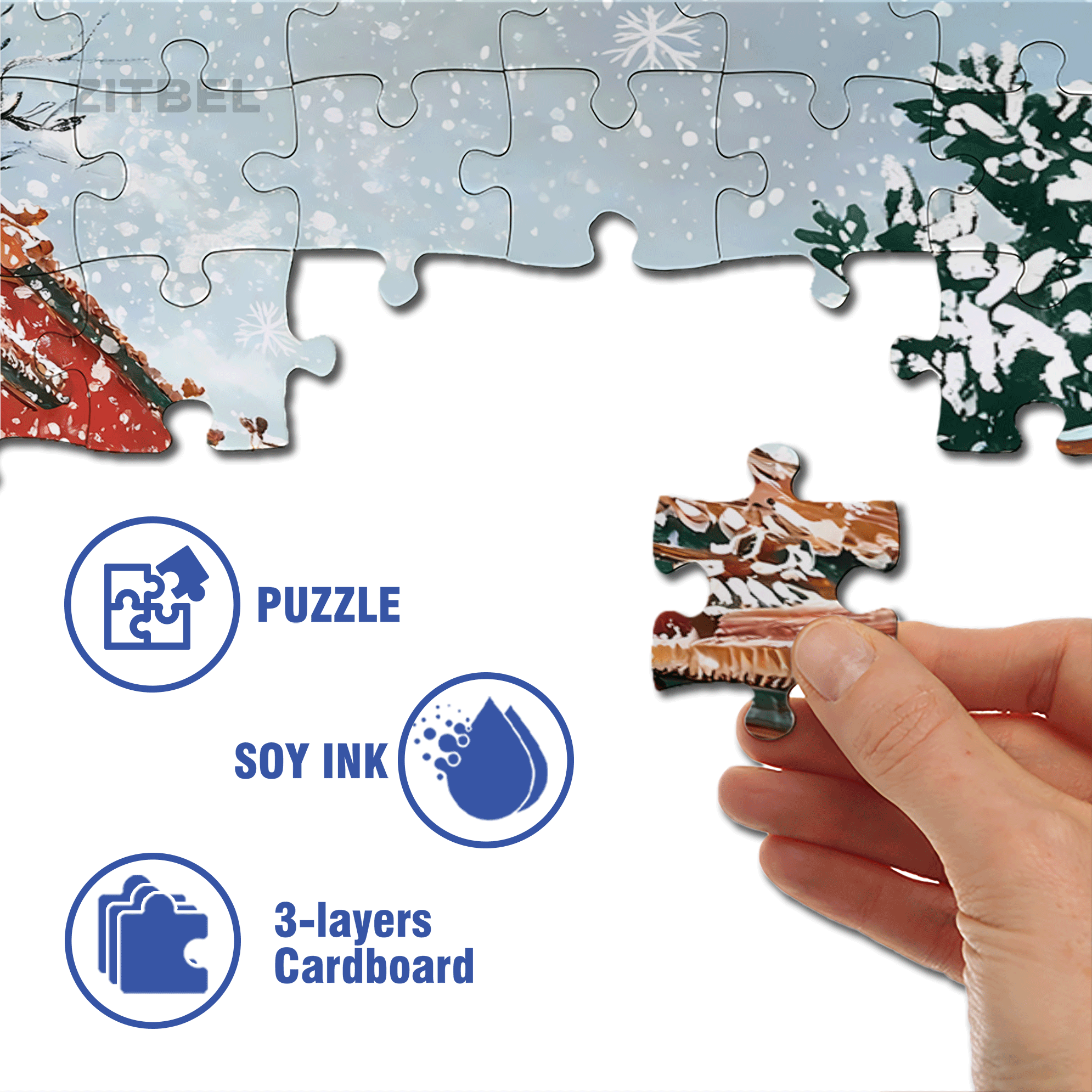 Snowy Beijing 500pcs/1000pcs Jigsaw Puzzle, Scratch-Resistant, Interactive Family Game & Brain-Boosting DIY Decor, Perfect for Halloween, Christmas & New Year Gifts, Family Puzzle Game
