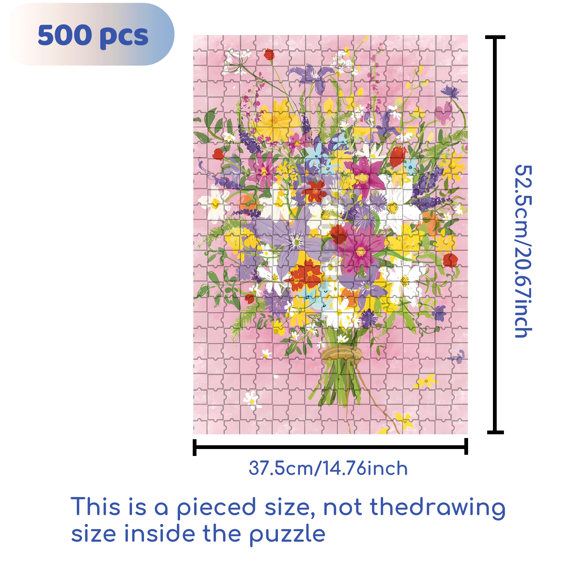 Spring Bouquet  500pcs/1000pcs Jigsaw Puzzle, Scratch-Resistant, Interactive Family Game & Brain-Boosting DIY Decor, Perfect for Halloween, Christmas & New Year Gifts, Family Puzzle Game