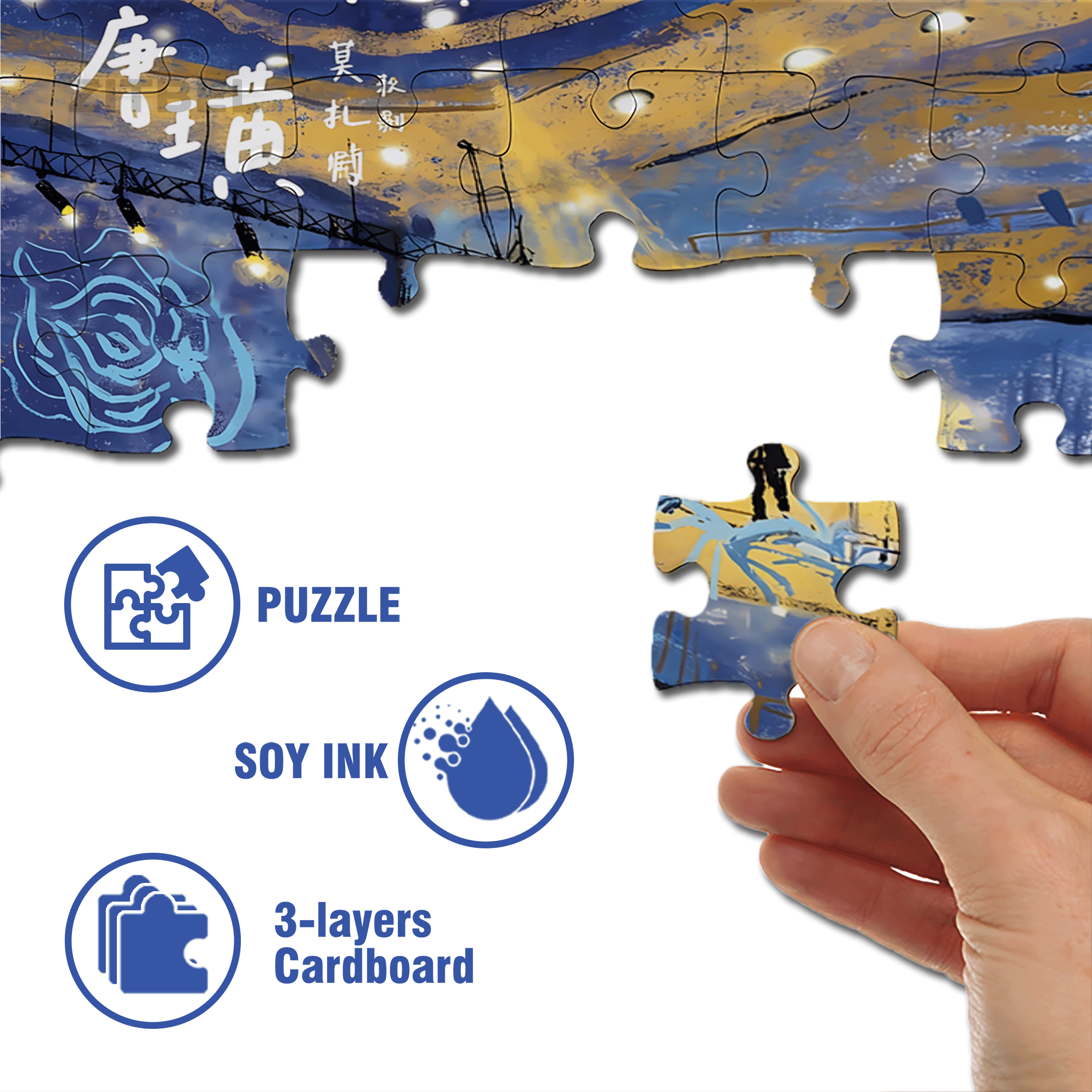 Tang Huang 500pcs/1000pcs Jigsaw Puzzle, Scratch-Resistant, Interactive Family Game & Brain-Boosting DIY Decor, Perfect for Halloween, Christmas & New Year Gifts, Family Puzzle Game