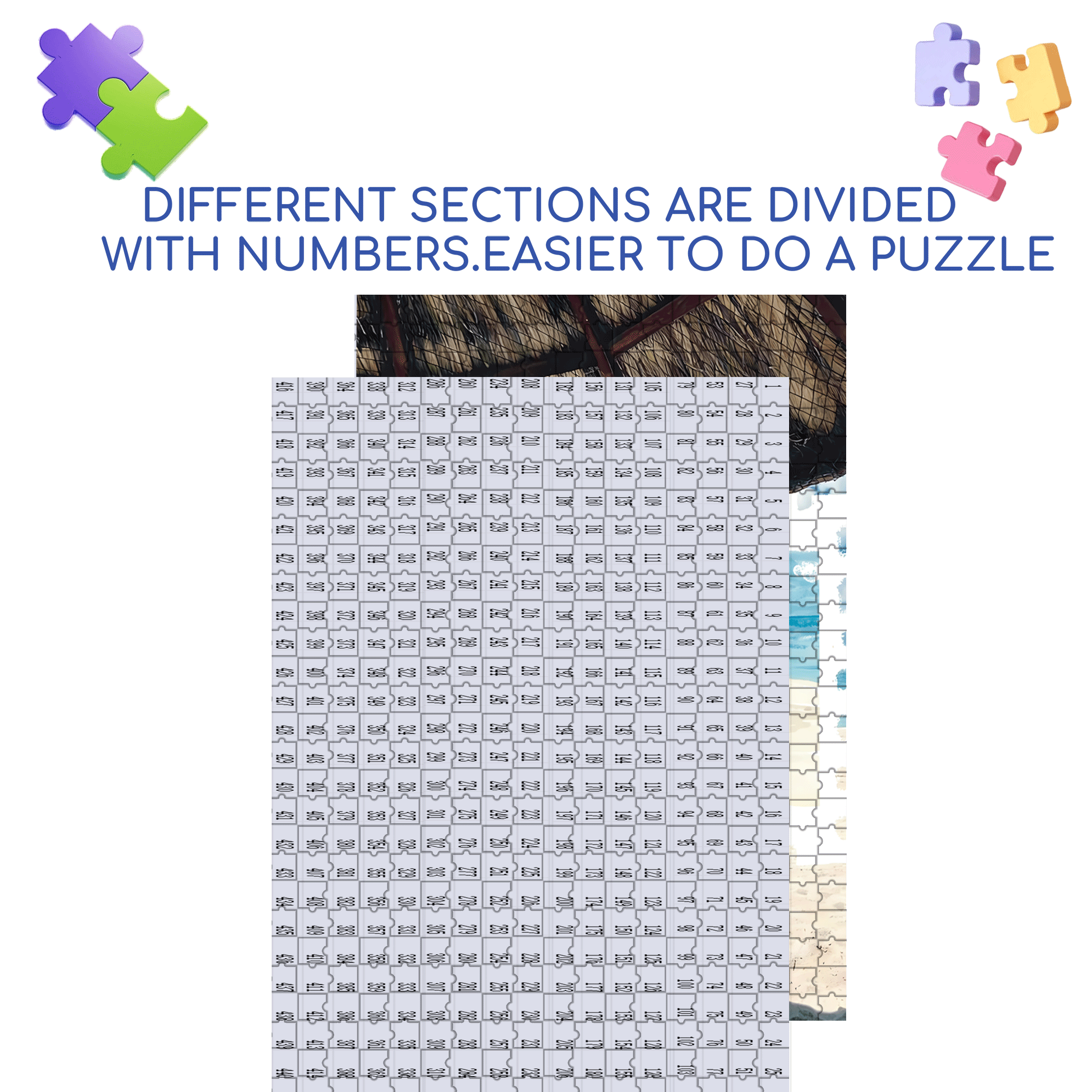 The Blue Sea 500pcs/1000pcs Jigsaw Puzzle, Scratch-Resistant, Interactive Family Game & Brain-Boosting DIY Decor, Perfect for Halloween, Christmas & New Year Gifts, Family Puzzle Game