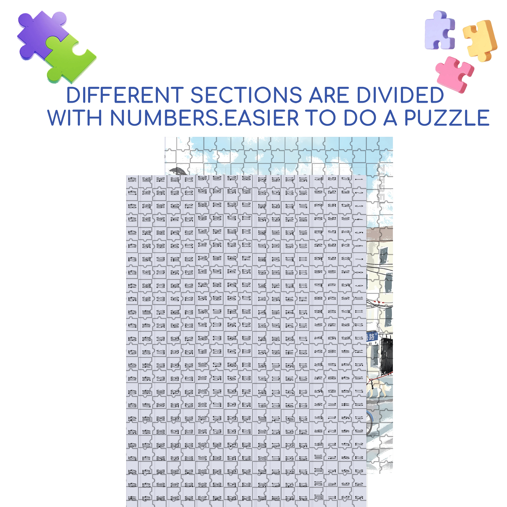 The Blue Wind 500pcs/1000pcs Jigsaw Puzzle, Scratch-Resistant, Interactive Family Game & Brain-Boosting DIY Decor, Perfect for Halloween, Christmas & New Year Gifts, Family Puzzle Game