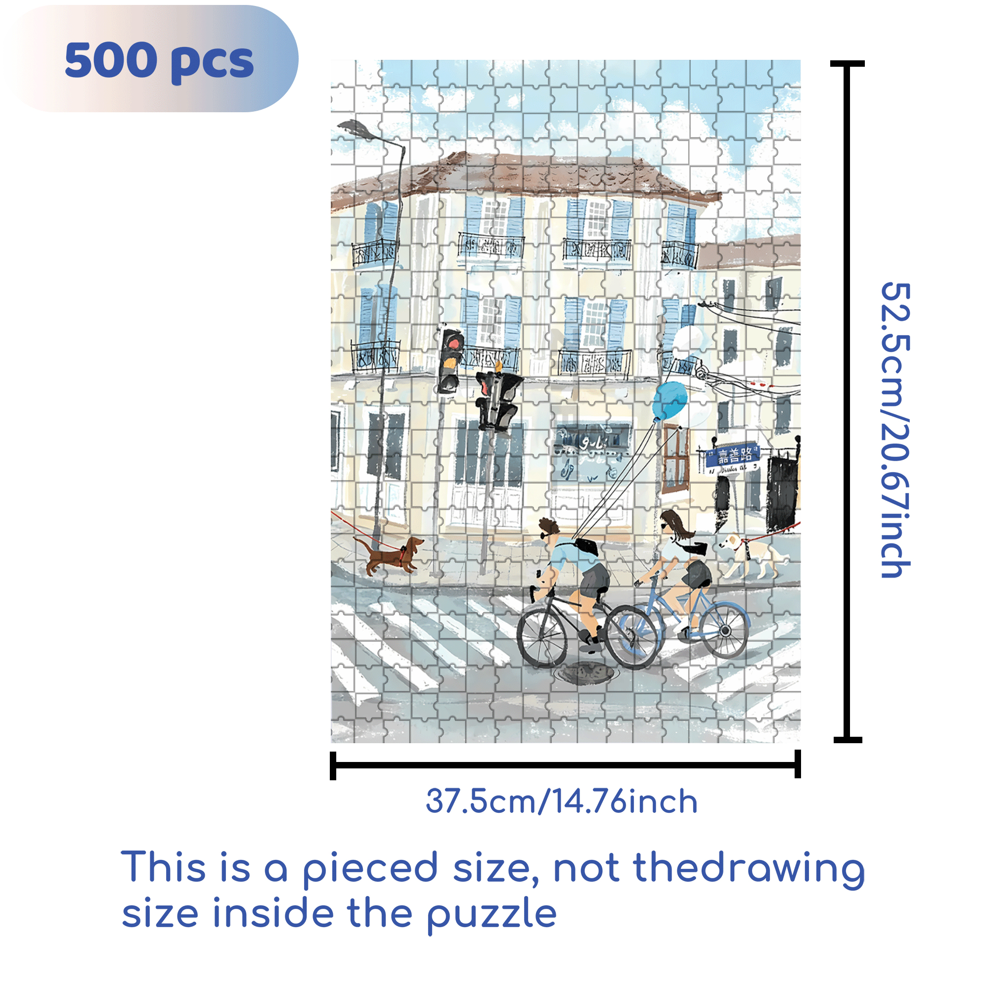The Blue Wind 500pcs/1000pcs Jigsaw Puzzle, Scratch-Resistant, Interactive Family Game & Brain-Boosting DIY Decor, Perfect for Halloween, Christmas & New Year Gifts, Family Puzzle Game