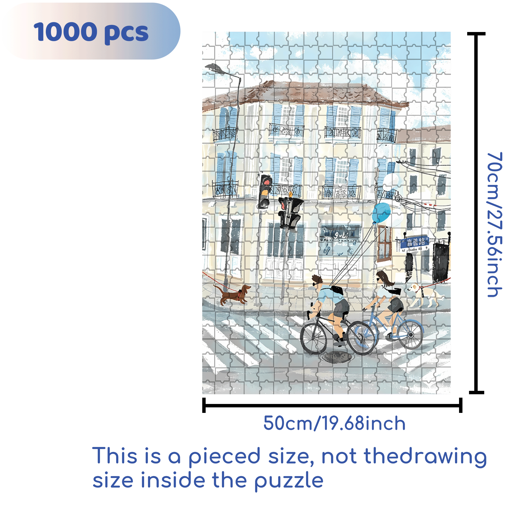 The Blue Wind 500pcs/1000pcs Jigsaw Puzzle, Scratch-Resistant, Interactive Family Game & Brain-Boosting DIY Decor, Perfect for Halloween, Christmas & New Year Gifts, Family Puzzle Game