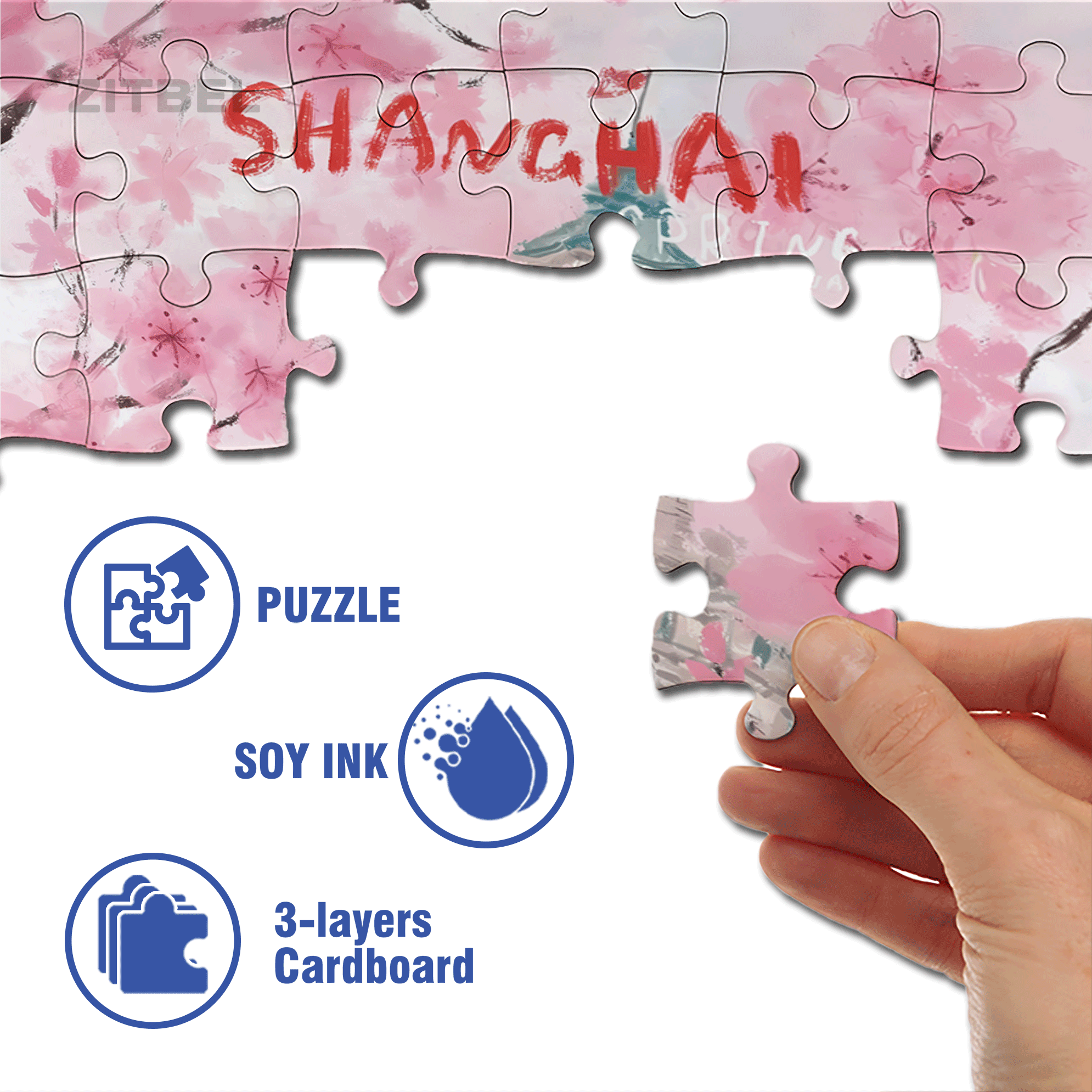 When Cherry Blossoms Are In Full Bloom 500pcs/1000pcs Jigsaw Puzzle, Scratch-Resistant, Interactive Family Game & Brain-Boosting DIY Decor, Perfect for Halloween, Christmas & New Year Gifts, Family Puzzle Game