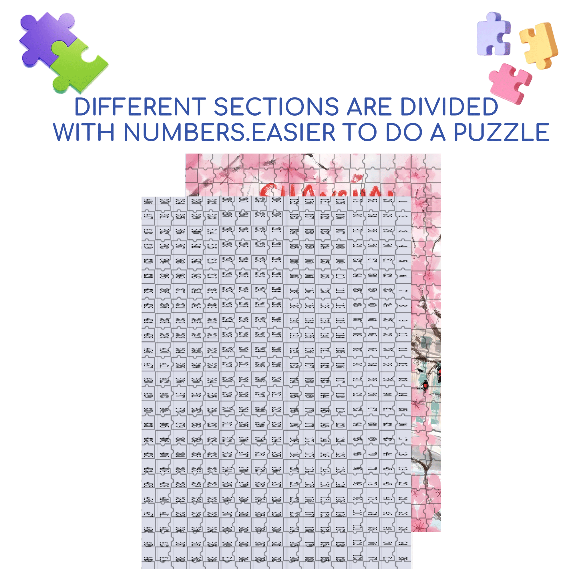 When Cherry Blossoms Are In Full Bloom 500pcs/1000pcs Jigsaw Puzzle, Scratch-Resistant, Interactive Family Game & Brain-Boosting DIY Decor, Perfect for Halloween, Christmas & New Year Gifts, Family Puzzle Game