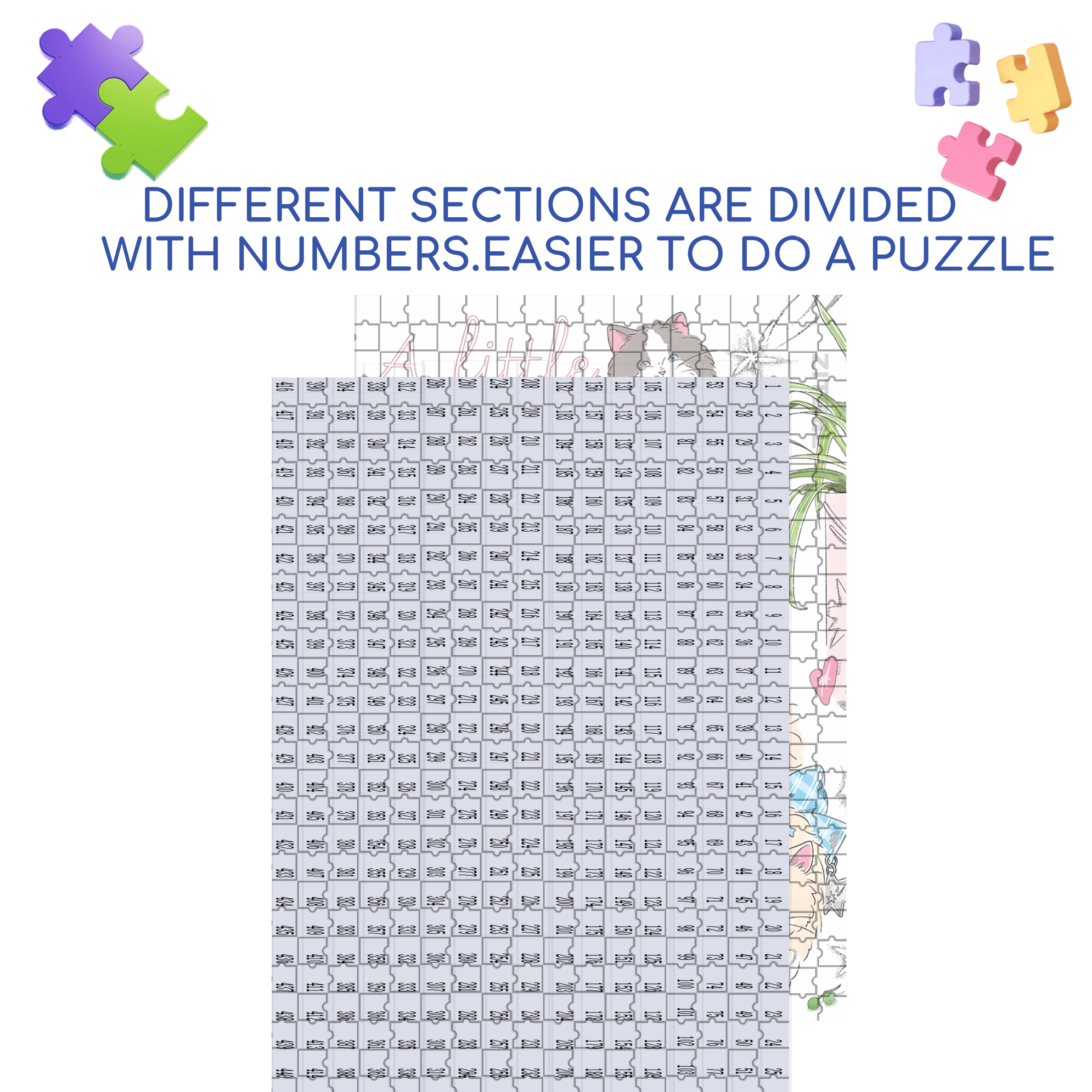 A Lot Of Little Fluffy 500pcs/1000pcs Jigsaw Puzzle, Scratch-Resistant, Interactive Family Game & Brain-Boosting DIY Decor, Perfect for Halloween, Christmas & New Year Gifts, Family Puzzle Game