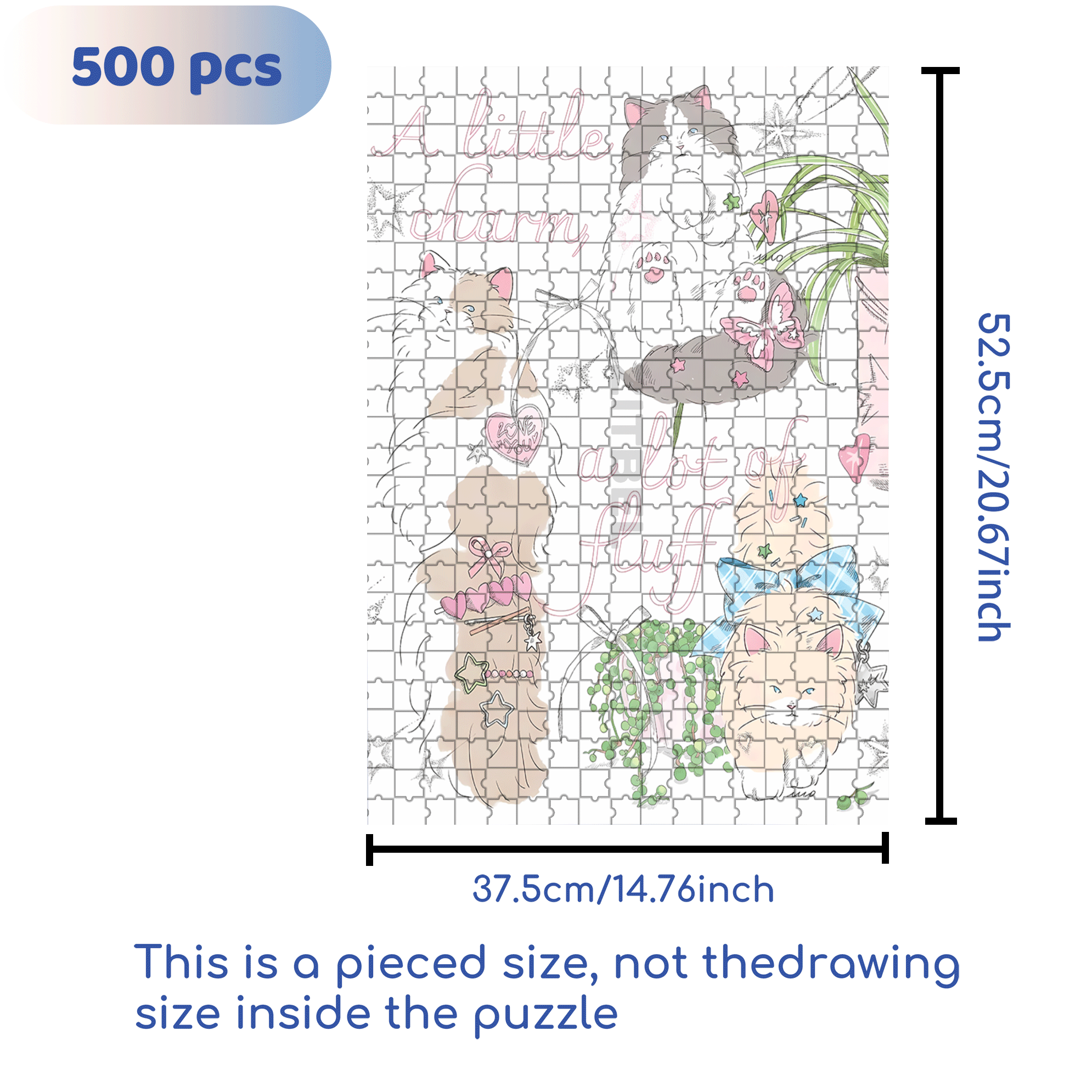 A Lot Of Little Fluffy 500pcs/1000pcs Jigsaw Puzzle, Scratch-Resistant, Interactive Family Game & Brain-Boosting DIY Decor, Perfect for Halloween, Christmas & New Year Gifts, Family Puzzle Game