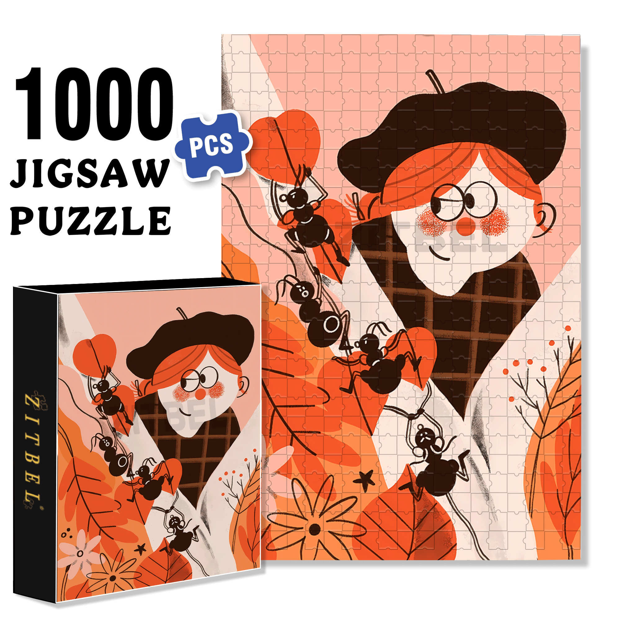 Ants Climbing A Tree 500pcs/1000pcs Jigsaw Puzzle, Scratch-Resistant, Interactive Family Game & Brain-Boosting DIY Decor, Perfect for Halloween, Christmas & New Year Gifts, Family Puzzle Game