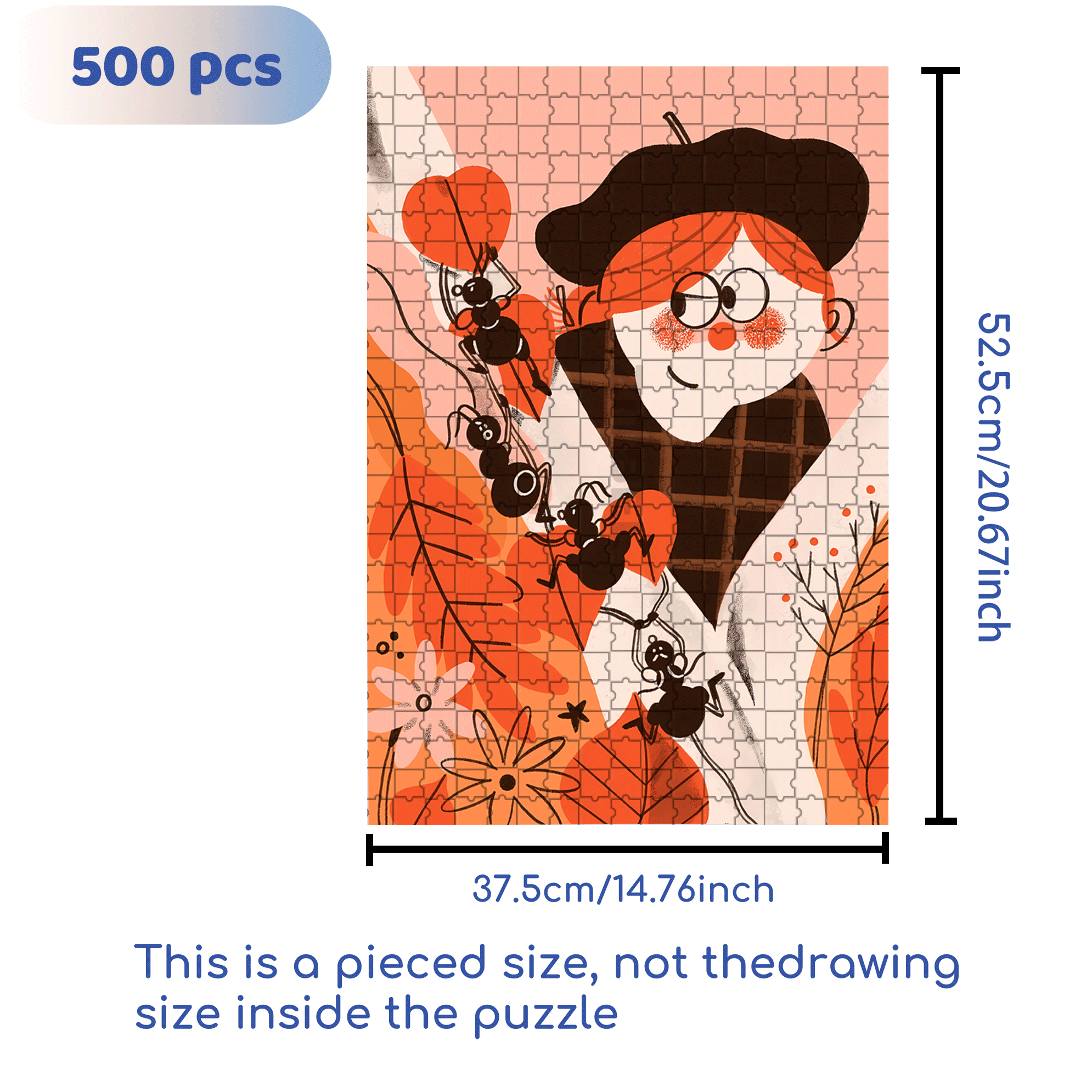 Ants Climbing A Tree 500pcs/1000pcs Jigsaw Puzzle, Scratch-Resistant, Interactive Family Game & Brain-Boosting DIY Decor, Perfect for Halloween, Christmas & New Year Gifts, Family Puzzle Game