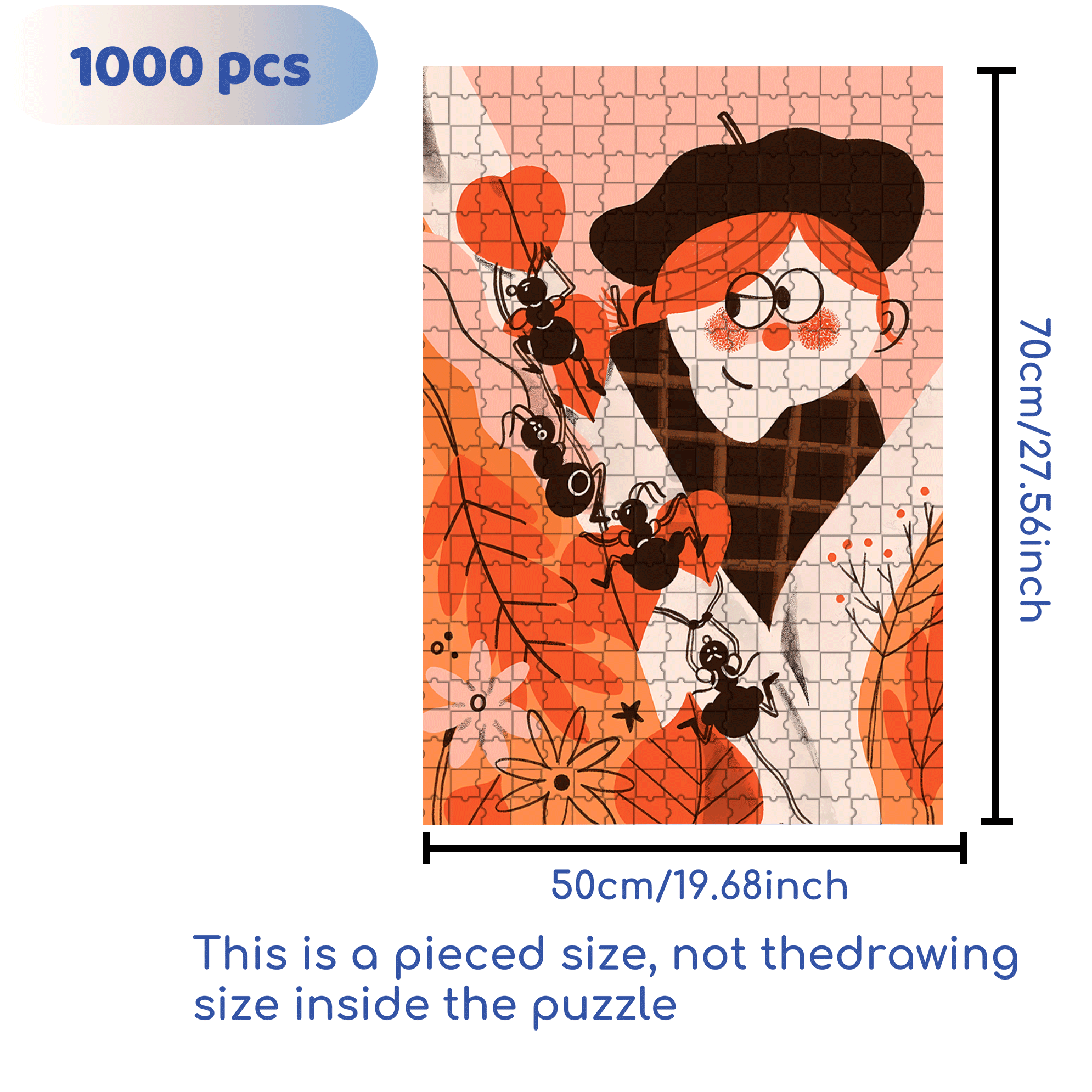 Ants Climbing A Tree 500pcs/1000pcs Jigsaw Puzzle, Scratch-Resistant, Interactive Family Game & Brain-Boosting DIY Decor, Perfect for Halloween, Christmas & New Year Gifts, Family Puzzle Game