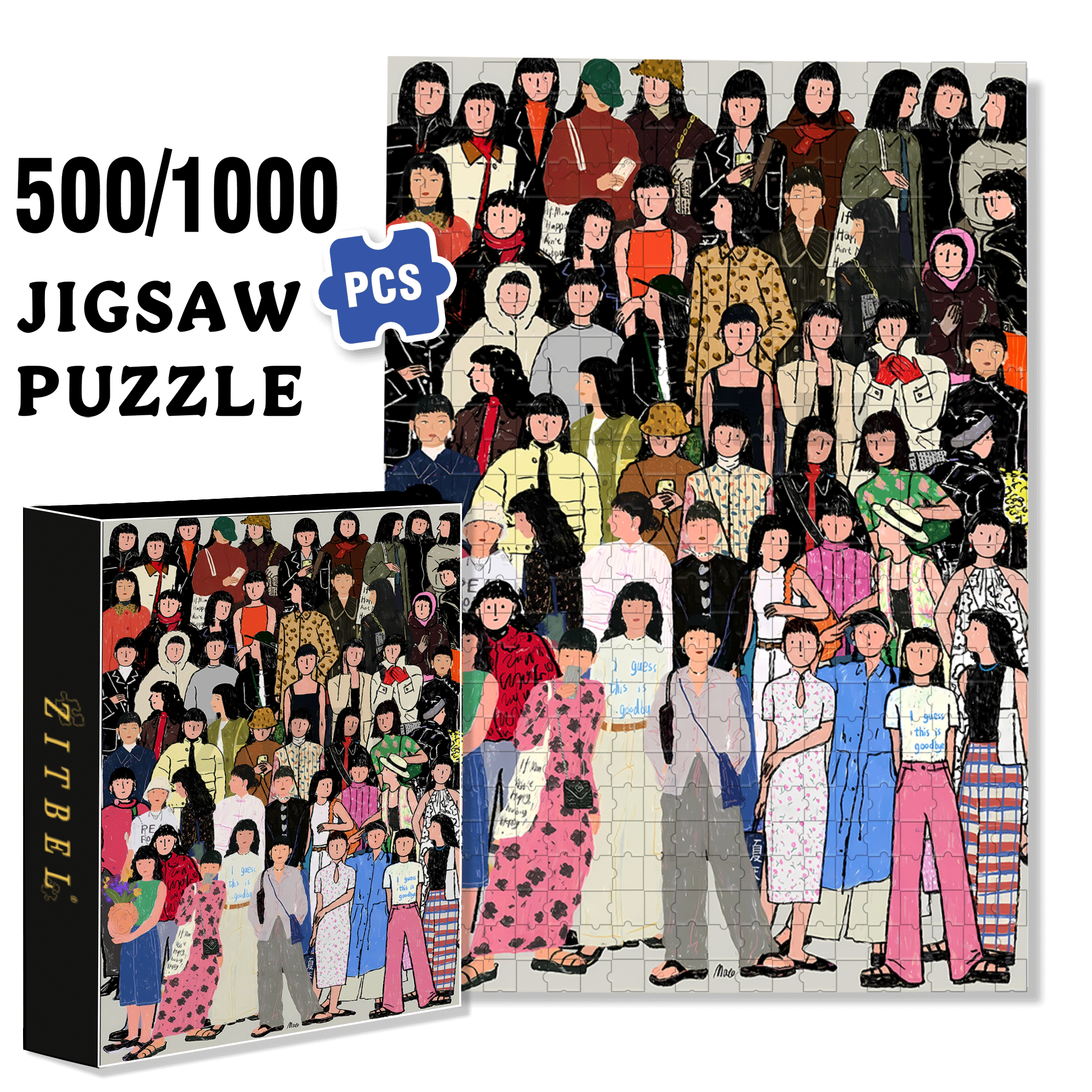 Be Yourself To The Fullest 500pcs/1000pcs Jigsaw Puzzle, Scratch-Resistant, Interactive Family Game & Brain-Boosting DIY Decor, Perfect for Halloween, Christmas & New Year Gifts, Family Puzzle Game