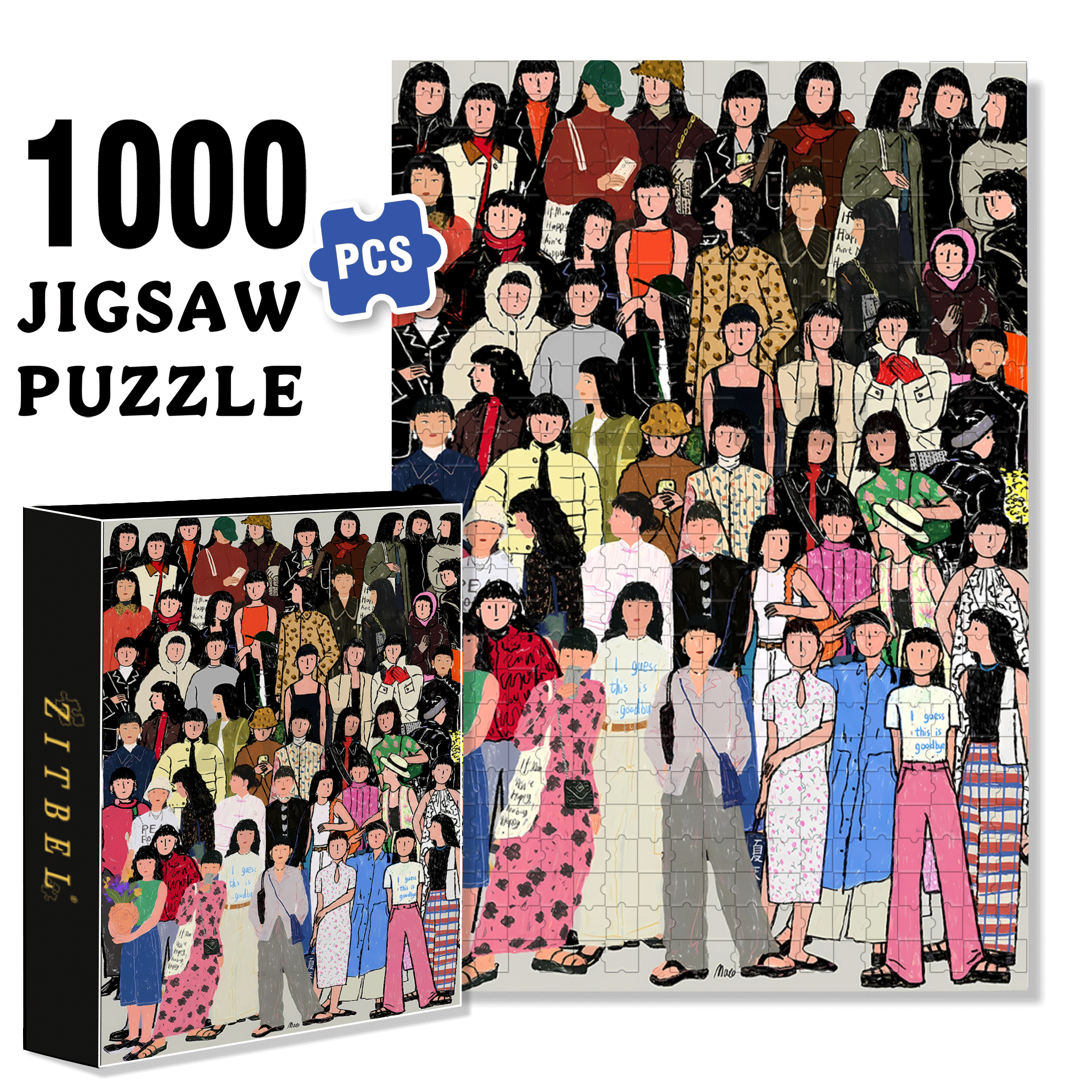 Be Yourself To The Fullest 500pcs/1000pcs Jigsaw Puzzle, Scratch-Resistant, Interactive Family Game & Brain-Boosting DIY Decor, Perfect for Halloween, Christmas & New Year Gifts, Family Puzzle Game