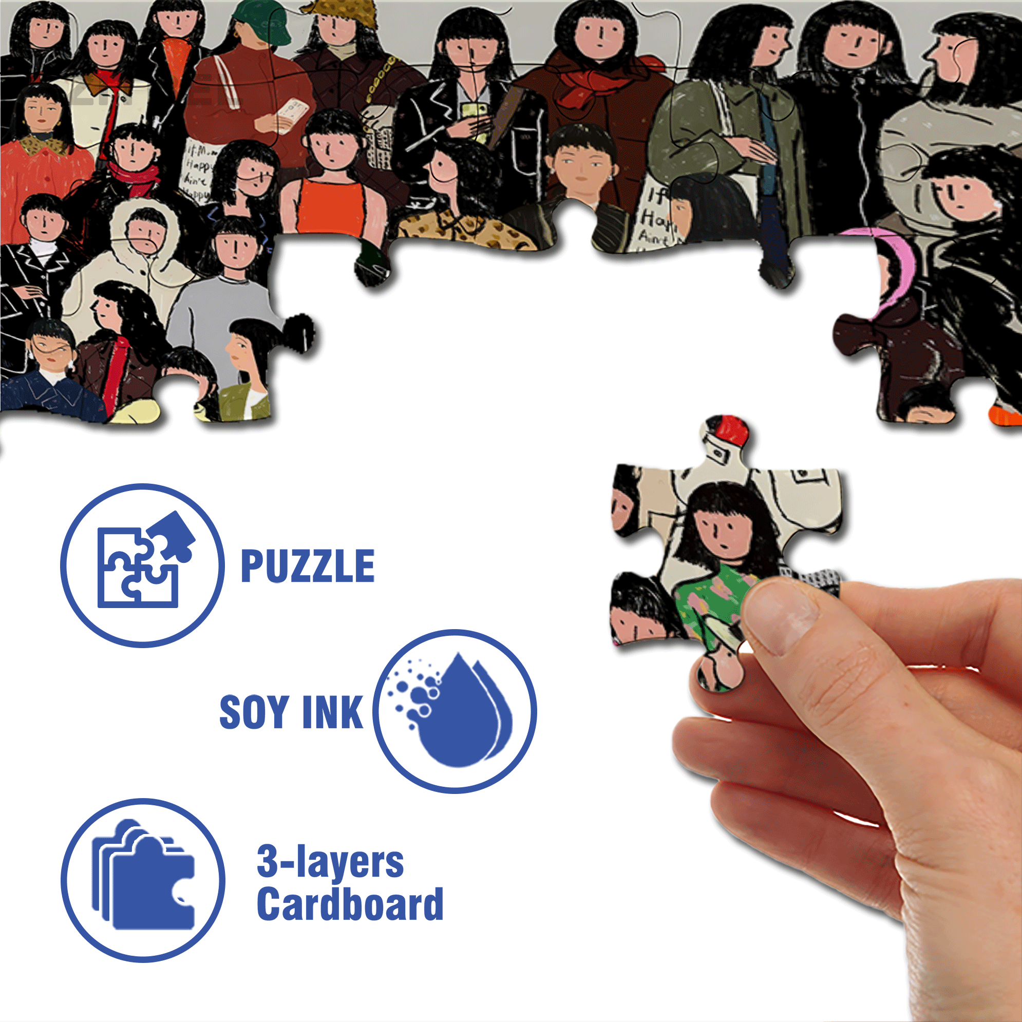 Be Yourself To The Fullest 500pcs/1000pcs Jigsaw Puzzle, Scratch-Resistant, Interactive Family Game & Brain-Boosting DIY Decor, Perfect for Halloween, Christmas & New Year Gifts, Family Puzzle Game