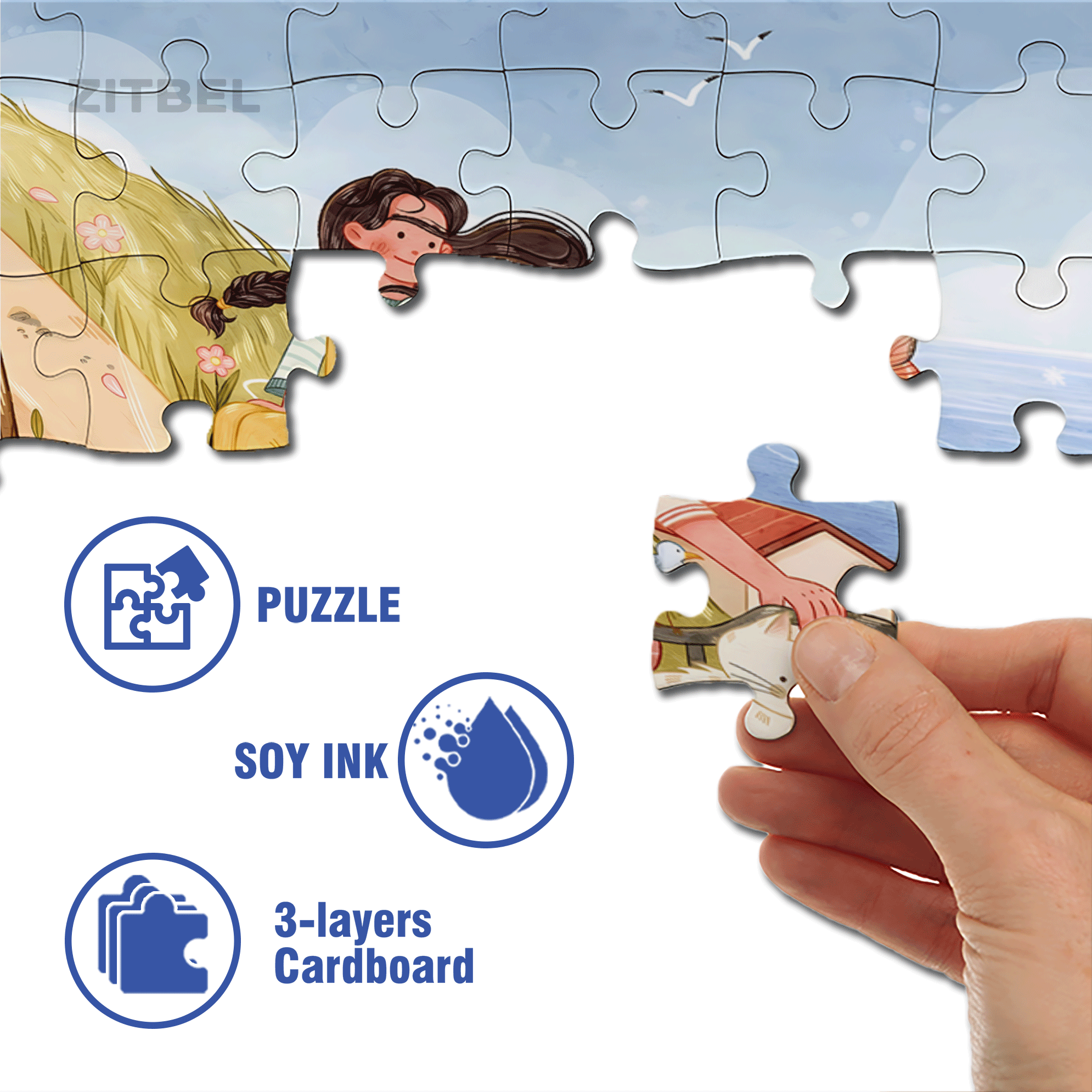 Beautiful Scenery Along The Way 500pcs/1000pcs Jigsaw Puzzle, Scratch-Resistant, Interactive Family Game & Brain-Boosting DIY Decor, Perfect for Halloween, Christmas & New Year Gifts, Family Puzzle Game