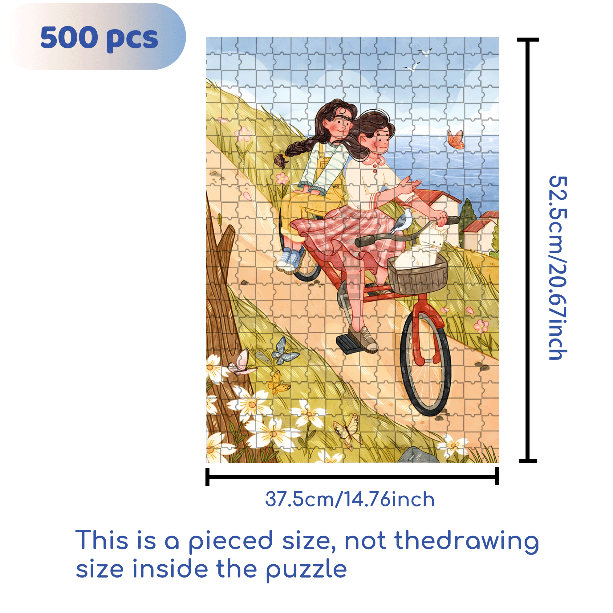 Beautiful Scenery Along The Way 500pcs/1000pcs Jigsaw Puzzle, Scratch-Resistant, Interactive Family Game & Brain-Boosting DIY Decor, Perfect for Halloween, Christmas & New Year Gifts, Family Puzzle Game