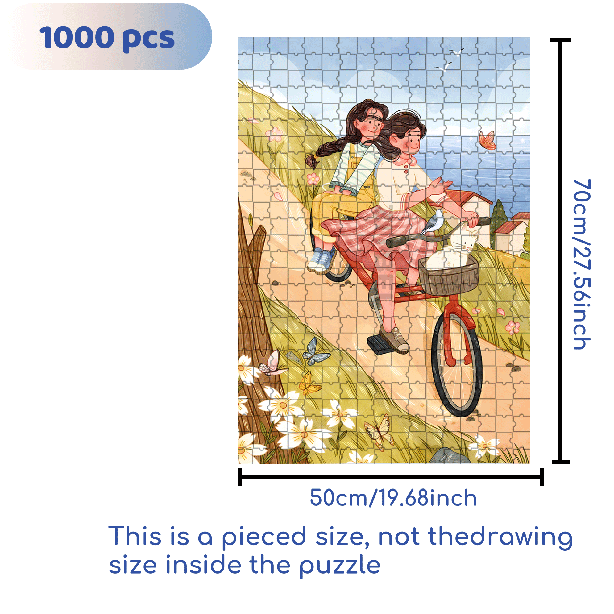 Beautiful Scenery Along The Way 500pcs/1000pcs Jigsaw Puzzle, Scratch-Resistant, Interactive Family Game & Brain-Boosting DIY Decor, Perfect for Halloween, Christmas & New Year Gifts, Family Puzzle Game