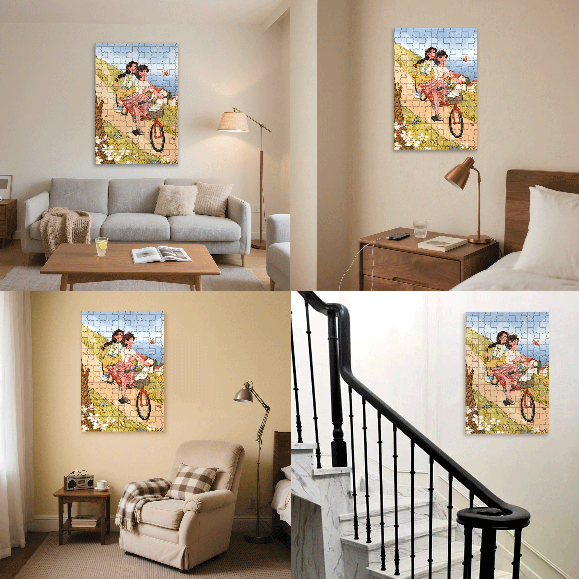 Beautiful Scenery Along The Way 500pcs/1000pcs Jigsaw Puzzle, Scratch-Resistant, Interactive Family Game & Brain-Boosting DIY Decor, Perfect for Halloween, Christmas & New Year Gifts, Family Puzzle Game
