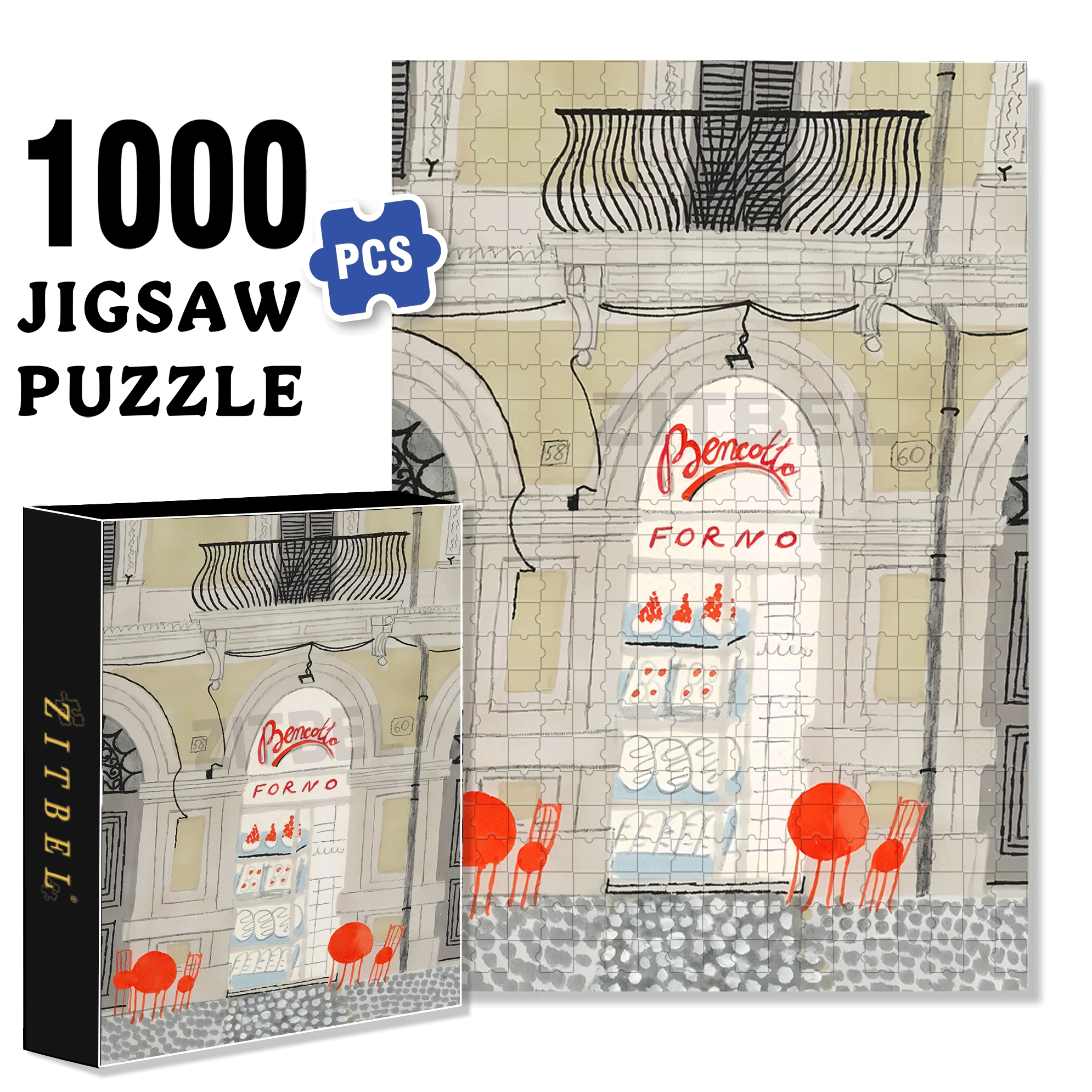 Bencotto 500pcs/1000pcs Jigsaw Puzzle, Scratch-Resistant, Interactive Family Game & Brain-Boosting DIY Decor, Perfect for Halloween, Christmas & New Year Gifts, Family Puzzle Game