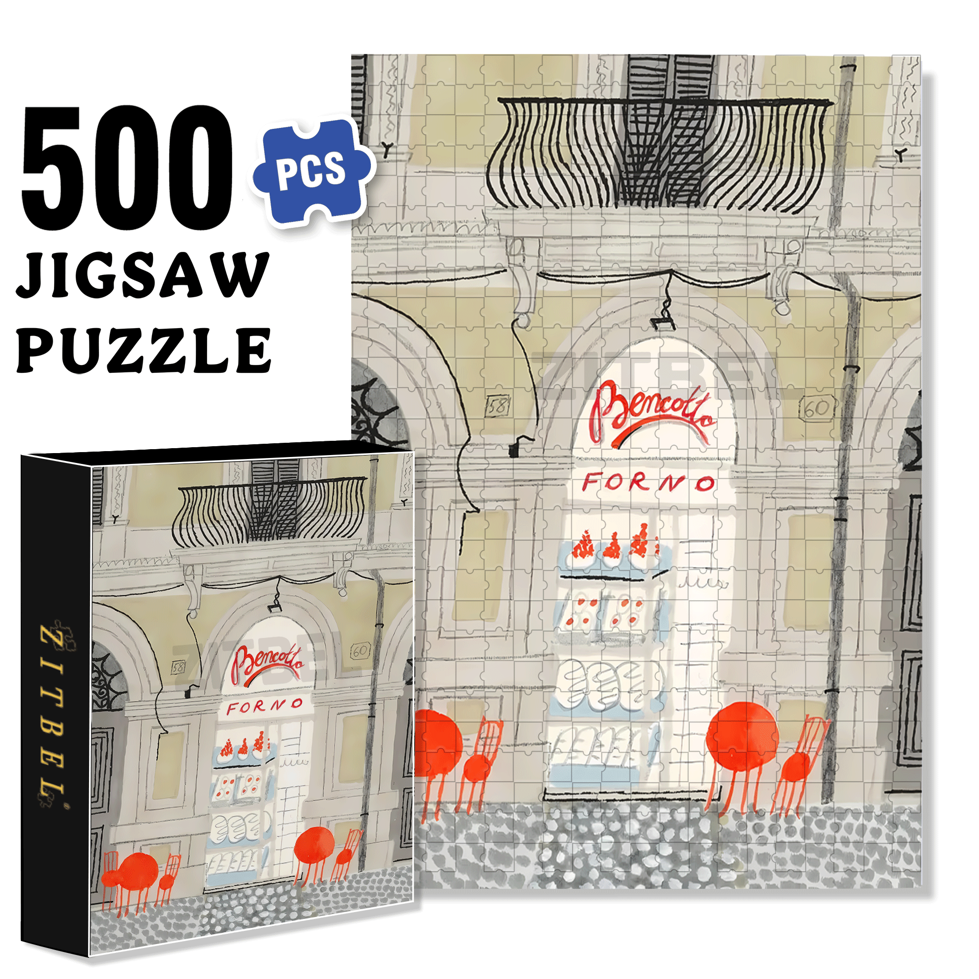 Bencotto 500pcs/1000pcs Jigsaw Puzzle, Scratch-Resistant, Interactive Family Game & Brain-Boosting DIY Decor, Perfect for Halloween, Christmas & New Year Gifts, Family Puzzle Game