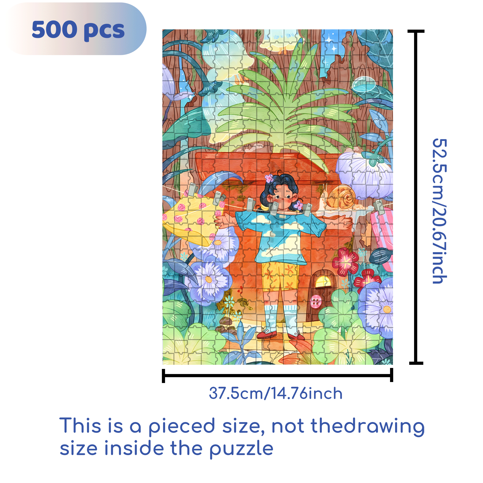 Borrowing A Sunny Day 500pcs/1000pcs Jigsaw Puzzle, Scratch-Resistant, Interactive Family Game & Brain-Boosting DIY Decor, Perfect for Halloween, Christmas & New Year Gifts, Family Puzzle Game