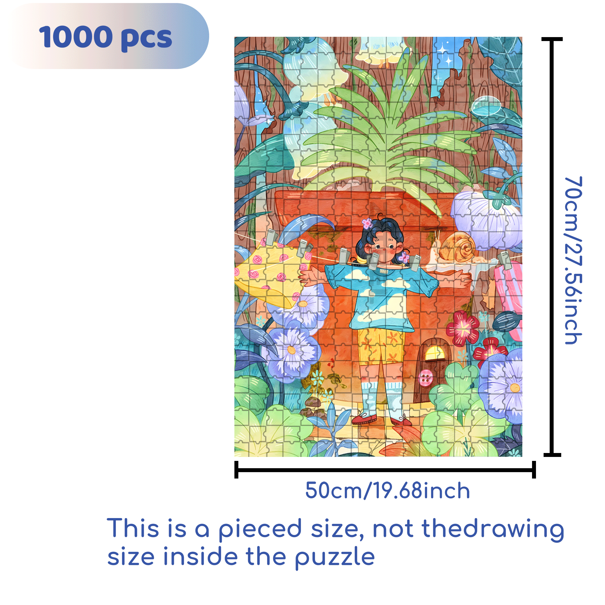 Borrowing A Sunny Day 500pcs/1000pcs Jigsaw Puzzle, Scratch-Resistant, Interactive Family Game & Brain-Boosting DIY Decor, Perfect for Halloween, Christmas & New Year Gifts, Family Puzzle Game