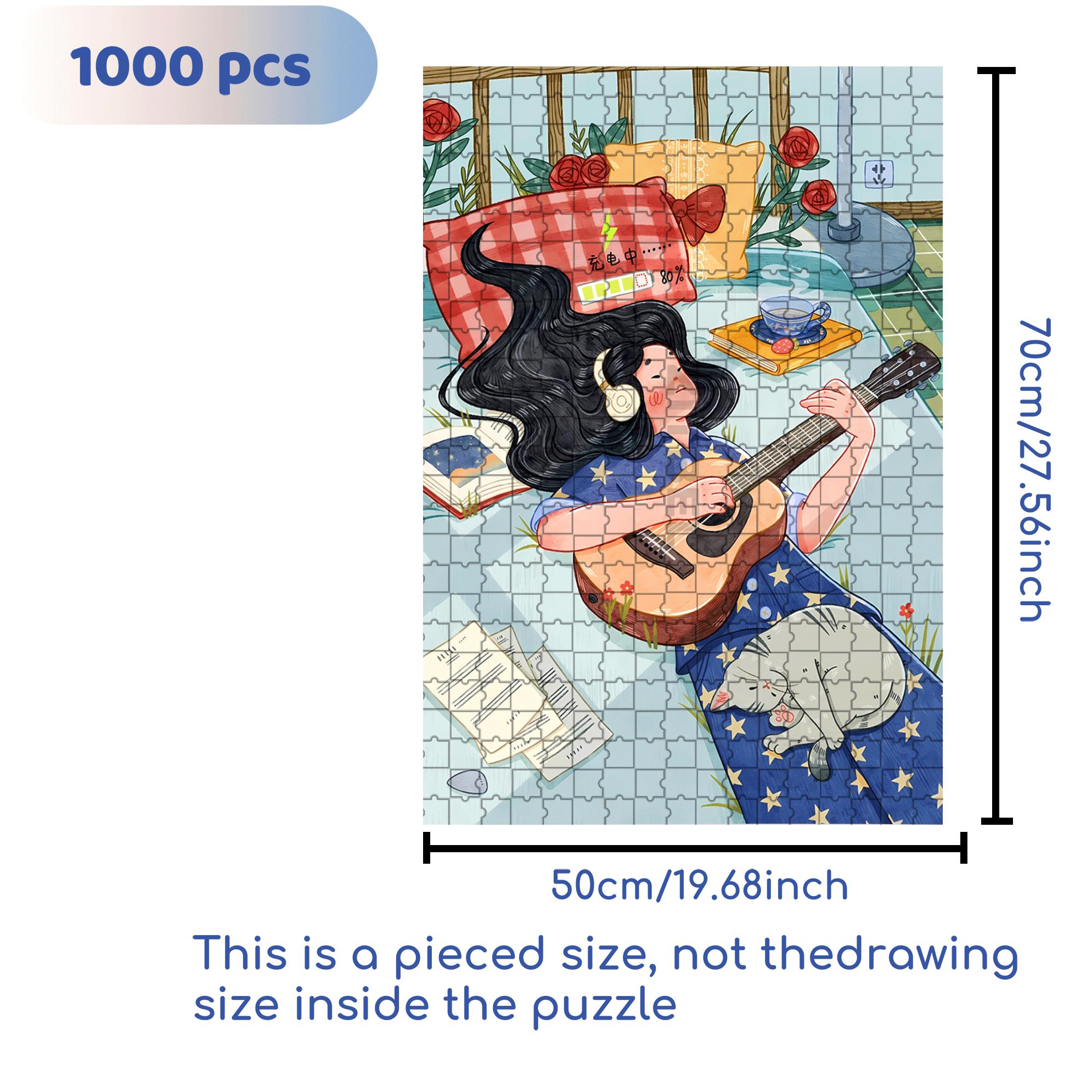 Charging 500pcs/1000pcs Jigsaw Puzzle, Scratch-Resistant, Interactive Family Game & Brain-Boosting DIY Decor, Perfect for Halloween, Christmas & New Year Gifts, Family Puzzle Game