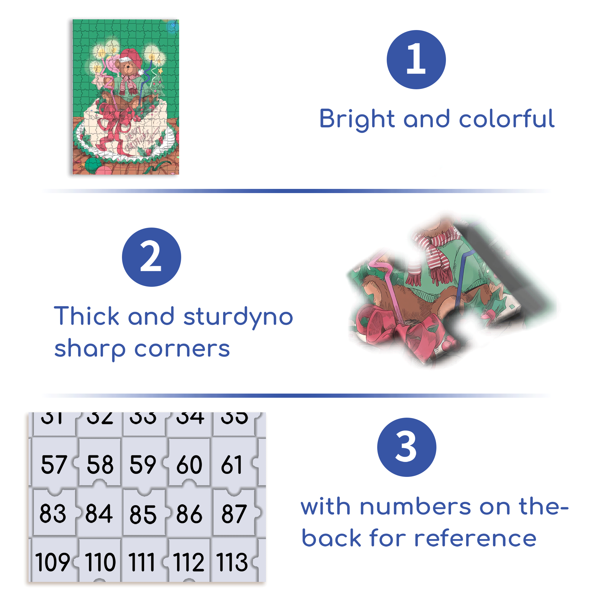 Christmas Bear Cake 500pcs/1000pcs Jigsaw Puzzle, Scratch-Resistant, Interactive Family Game & Brain-Boosting DIY Decor, Perfect for Halloween, Christmas & New Year Gifts, Family Puzzle Game