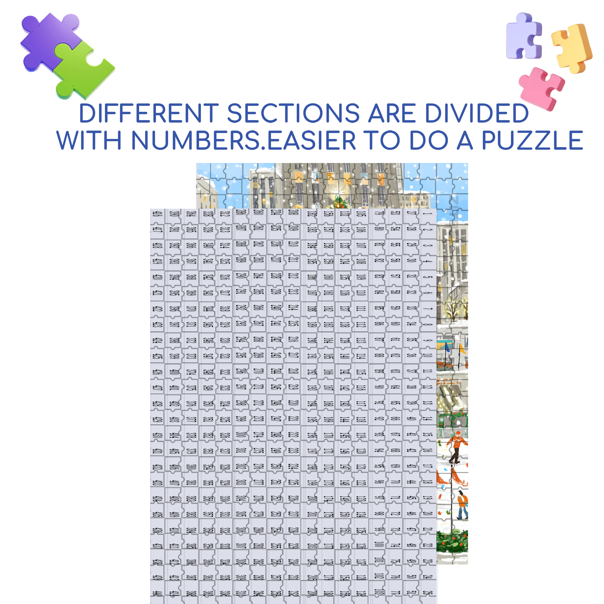 Christmas Ice and Snow Carnival 500pcs/1000pcs Jigsaw Puzzle, Scratch-Resistant, Interactive Family Game & Brain-Boosting DIY Decor, Perfect for Halloween, Christmas & New Year Gifts, Family Puzzle Game