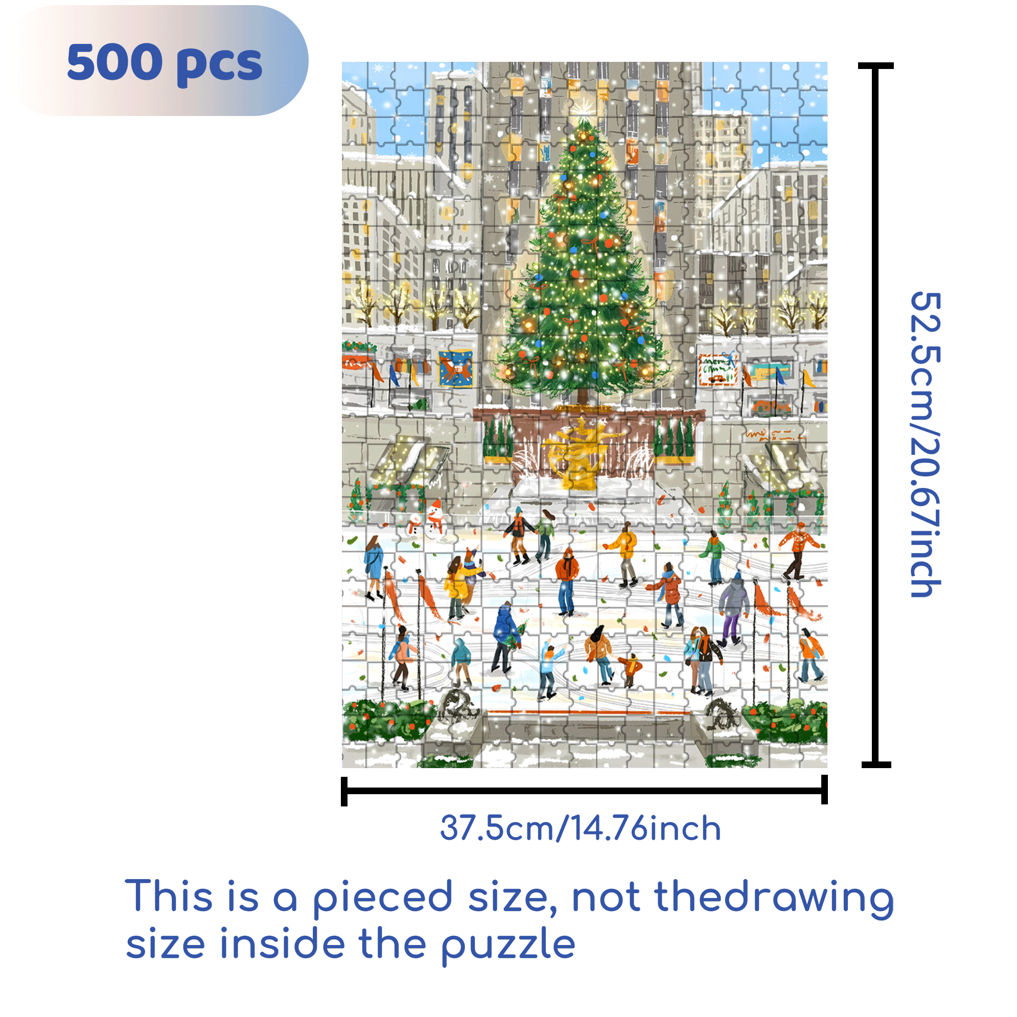 Christmas Ice and Snow Carnival 500pcs/1000pcs Jigsaw Puzzle, Scratch-Resistant, Interactive Family Game & Brain-Boosting DIY Decor, Perfect for Halloween, Christmas & New Year Gifts, Family Puzzle Game