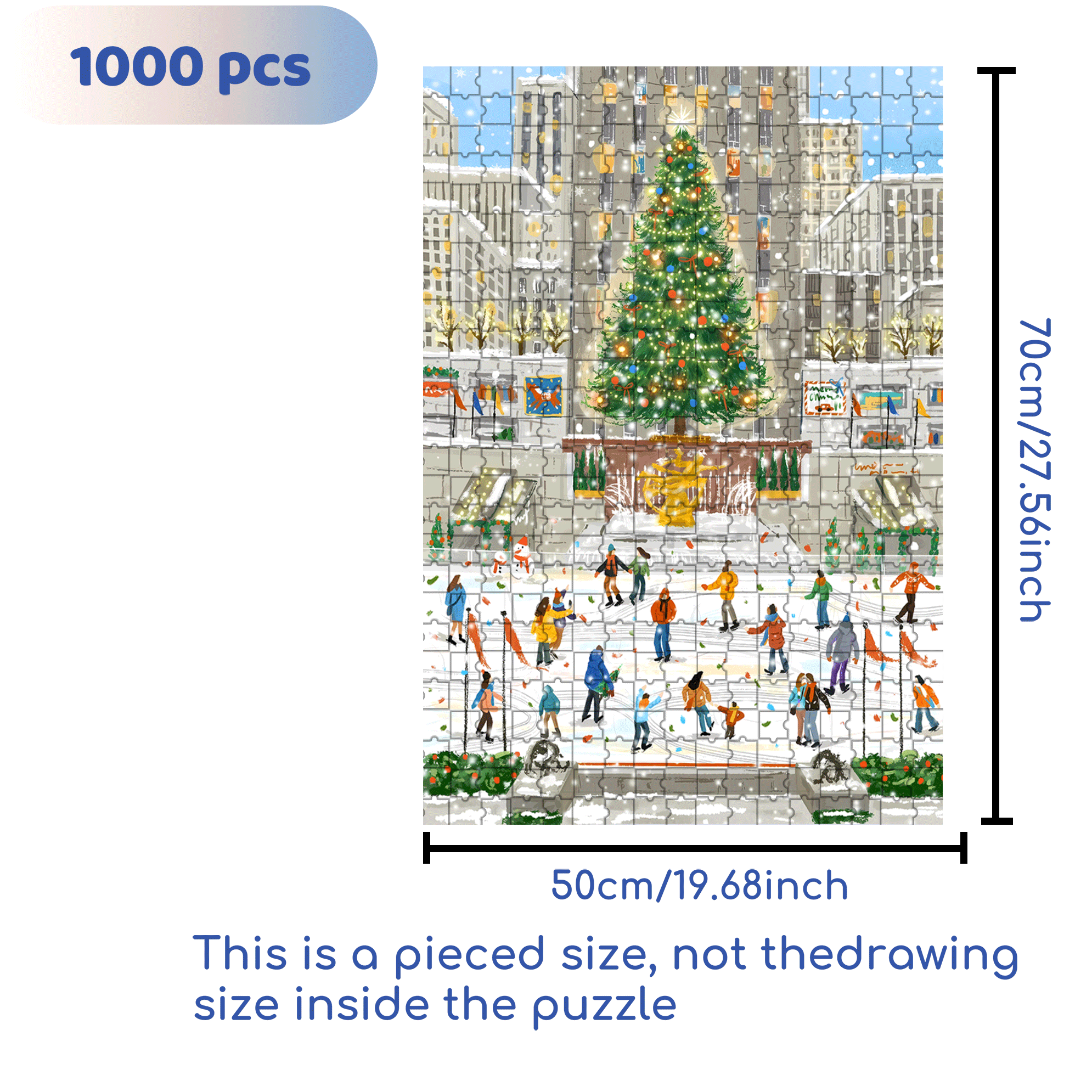 Christmas Ice and Snow Carnival 500pcs/1000pcs Jigsaw Puzzle, Scratch-Resistant, Interactive Family Game & Brain-Boosting DIY Decor, Perfect for Halloween, Christmas & New Year Gifts, Family Puzzle Game