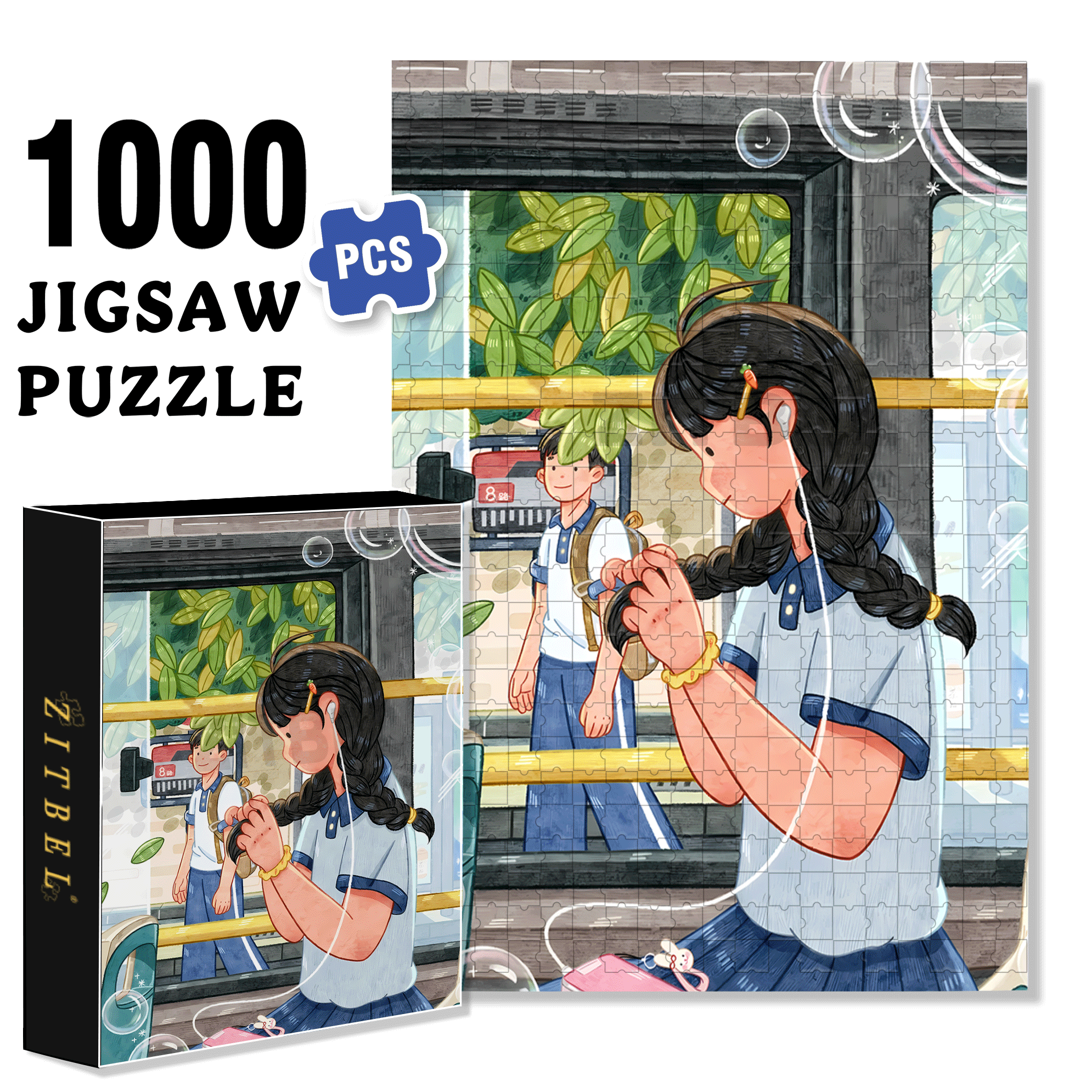 Endless Summer 500pcs/1000pcs Jigsaw Puzzle, Scratch-Resistant, Interactive Family Game & Brain-Boosting DIY Decor, Perfect for Halloween, Christmas & New Year Gifts, Family Puzzle Game