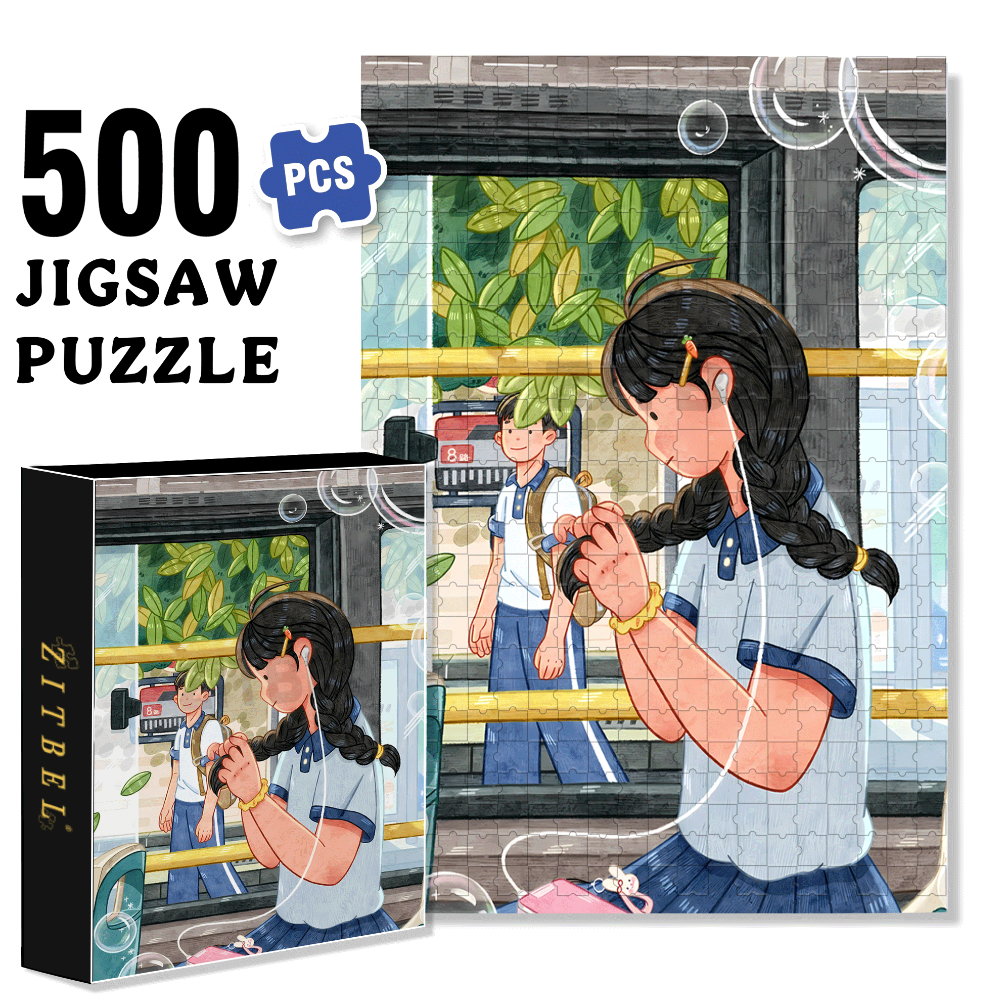 Endless Summer 500pcs/1000pcs Jigsaw Puzzle, Scratch-Resistant, Interactive Family Game & Brain-Boosting DIY Decor, Perfect for Halloween, Christmas & New Year Gifts, Family Puzzle Game
