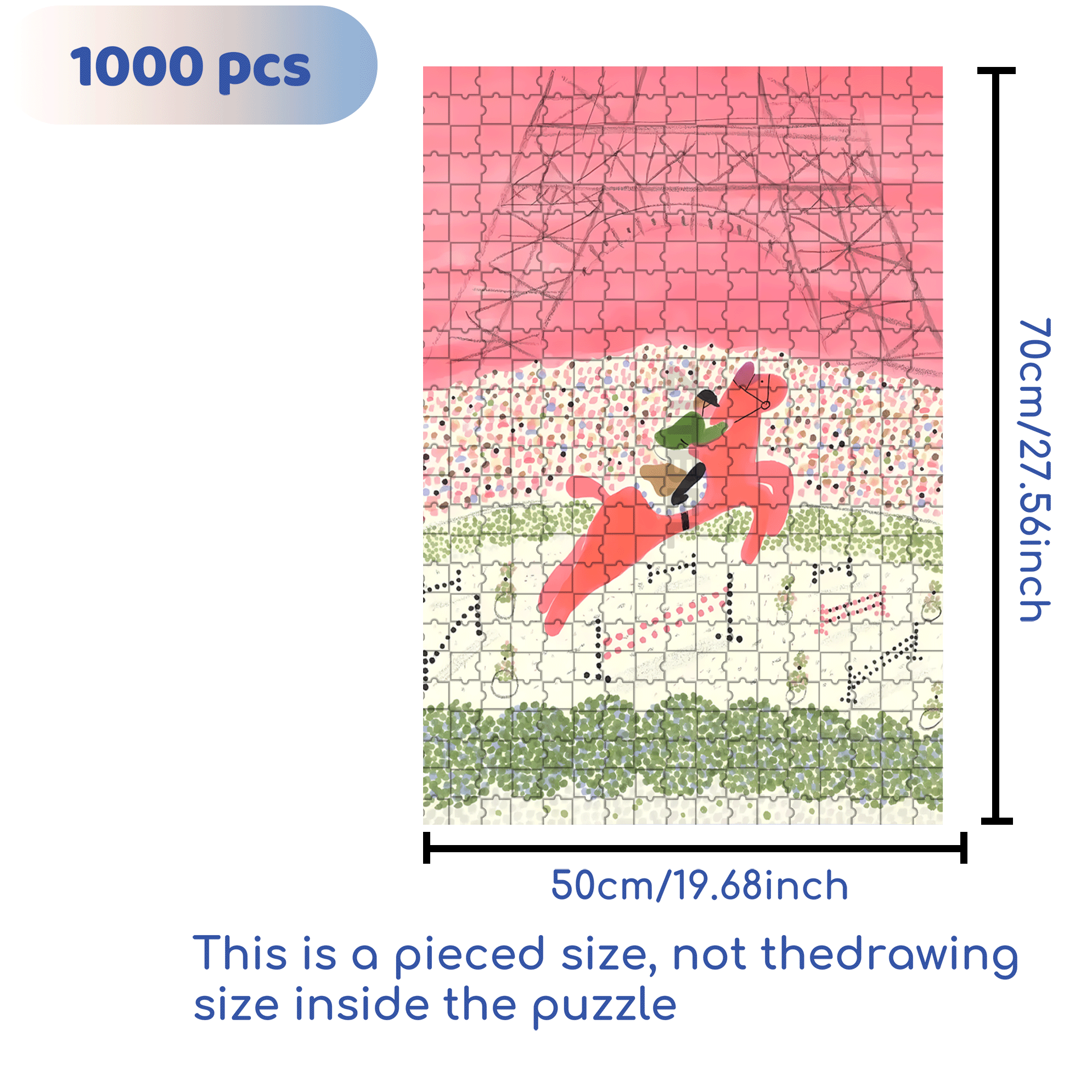 Equestrian Sport 500pcs/1000pcs Jigsaw Puzzle, Scratch-Resistant, Interactive Family Game & Brain-Boosting DIY Decor, Perfect for Halloween, Christmas & New Year Gifts, Family Puzzle Game