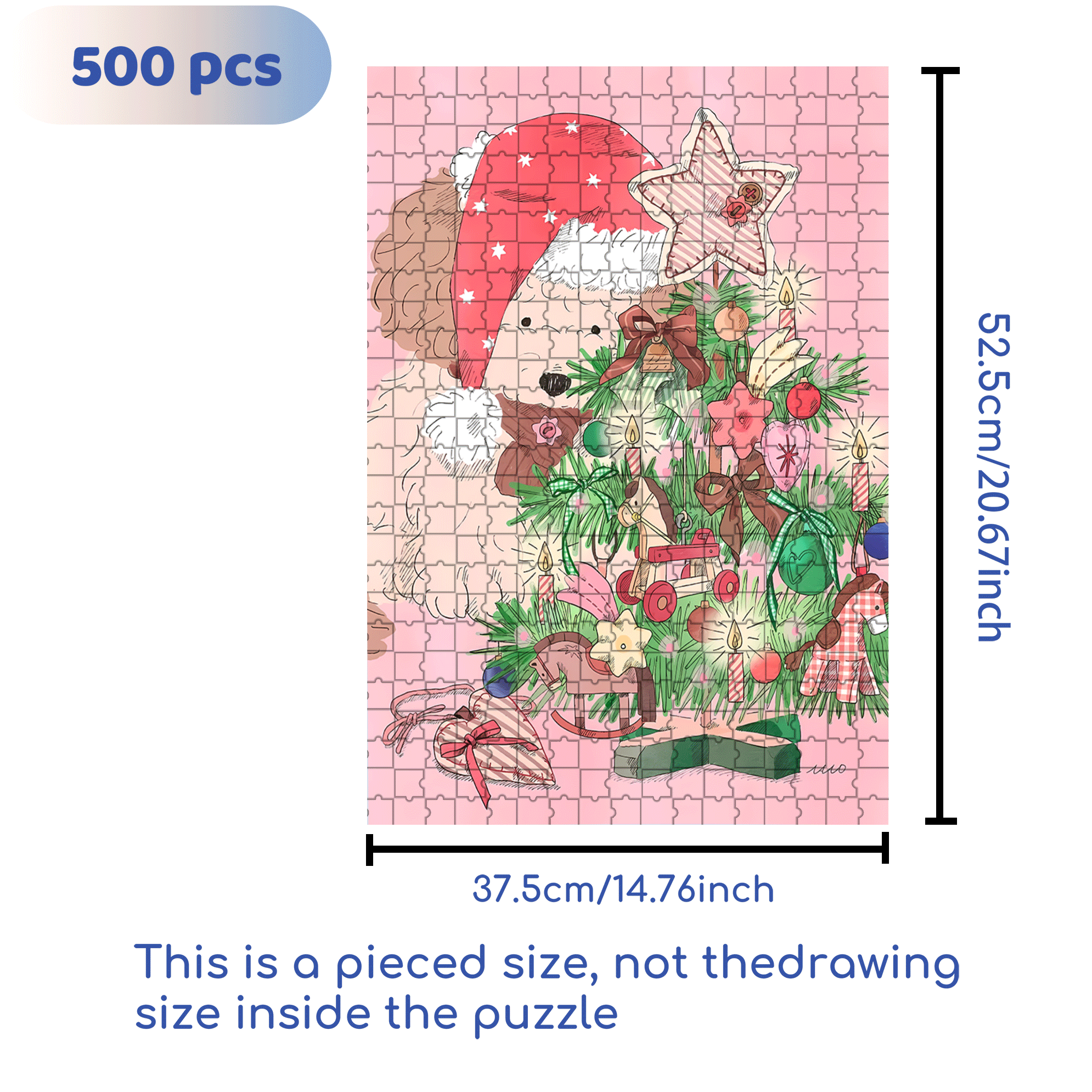 Even Puppies Celebrate Christmas 500pcs/1000pcs Jigsaw Puzzle, Scratch-Resistant, Interactive Family Game & Brain-Boosting DIY Decor, Perfect for Halloween, Christmas & New Year Gifts, Family Puzzle Game