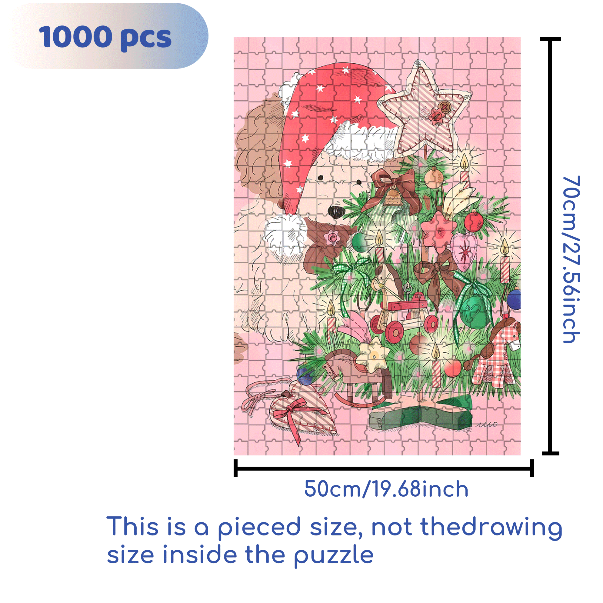 Even Puppies Celebrate Christmas 500pcs/1000pcs Jigsaw Puzzle, Scratch-Resistant, Interactive Family Game & Brain-Boosting DIY Decor, Perfect for Halloween, Christmas & New Year Gifts, Family Puzzle Game