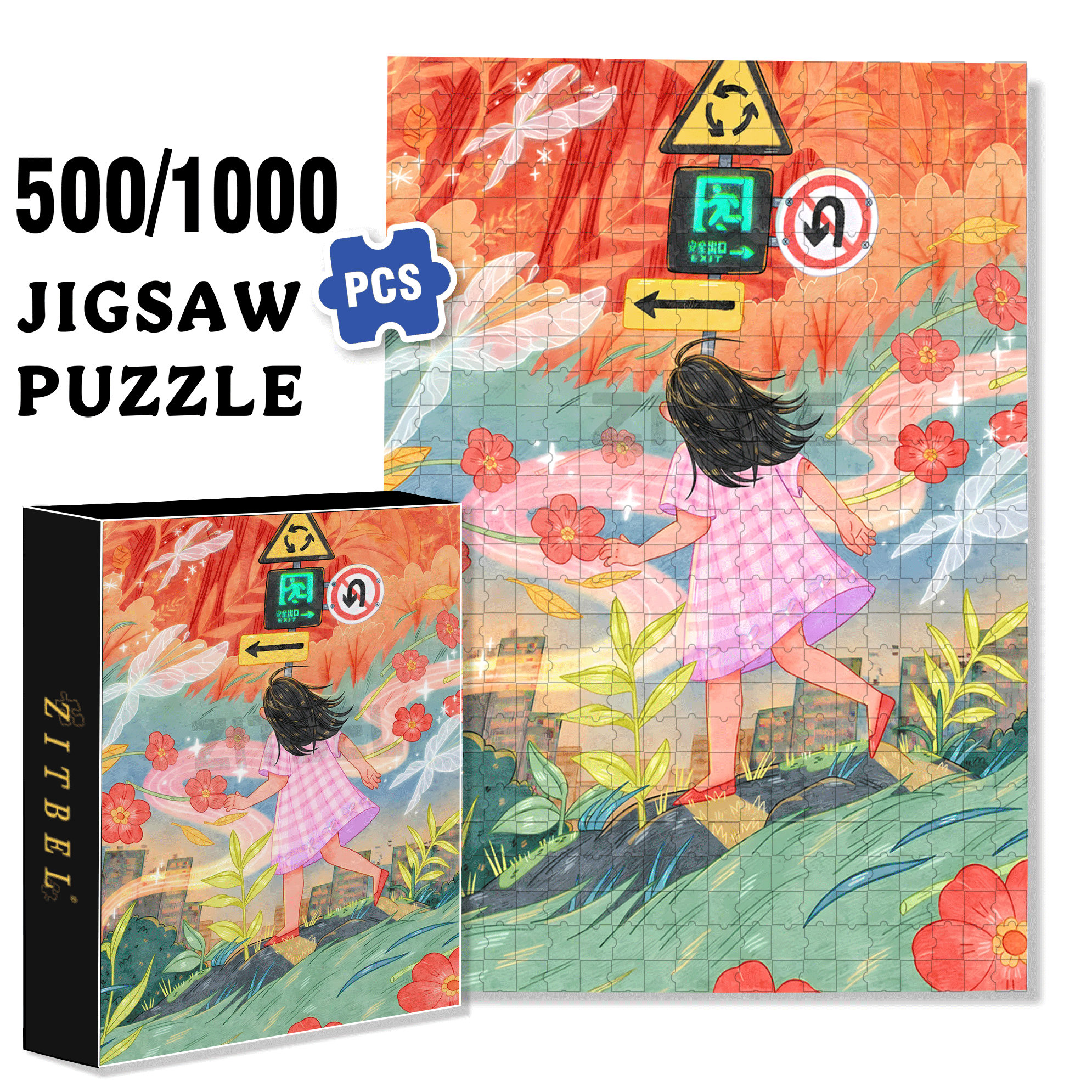 Exit 500pcs/1000pcs Jigsaw Puzzle, Scratch-Resistant, Interactive Family Game & Brain-Boosting DIY Decor, Perfect for Halloween, Christmas & New Year Gifts, Family Puzzle Game