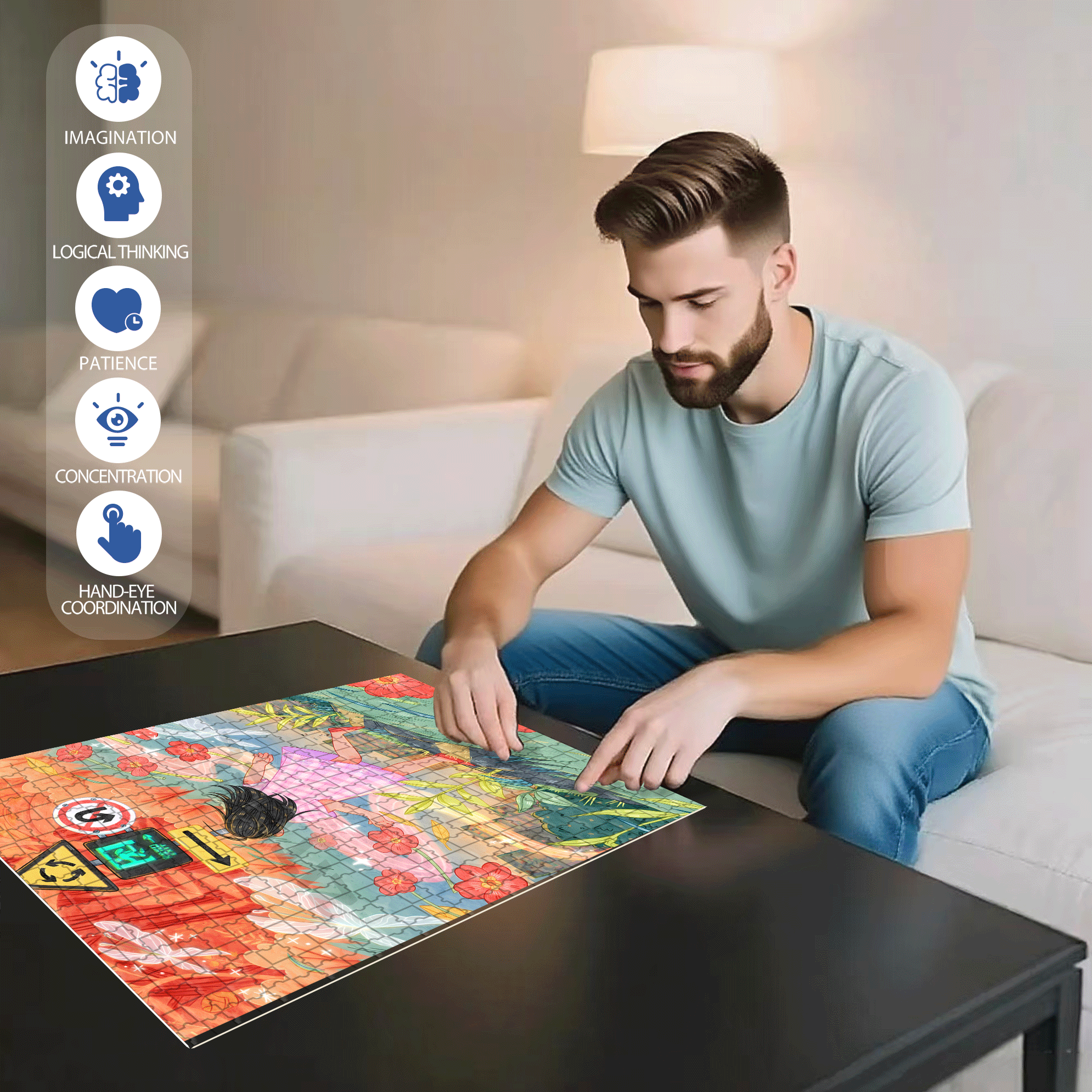 Exit 500pcs/1000pcs Jigsaw Puzzle, Scratch-Resistant, Interactive Family Game & Brain-Boosting DIY Decor, Perfect for Halloween, Christmas & New Year Gifts, Family Puzzle Game