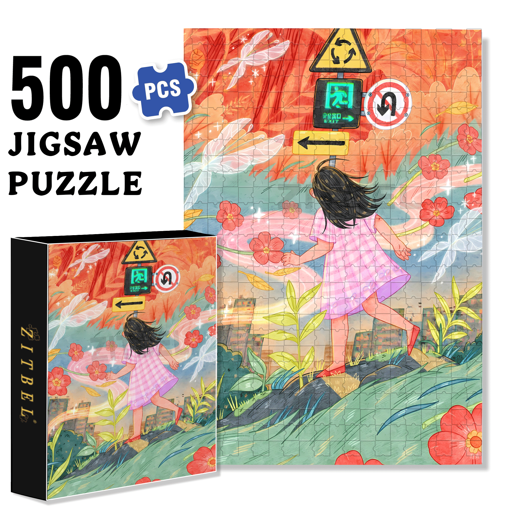 Exit 500pcs/1000pcs Jigsaw Puzzle, Scratch-Resistant, Interactive Family Game & Brain-Boosting DIY Decor, Perfect for Halloween, Christmas & New Year Gifts, Family Puzzle Game