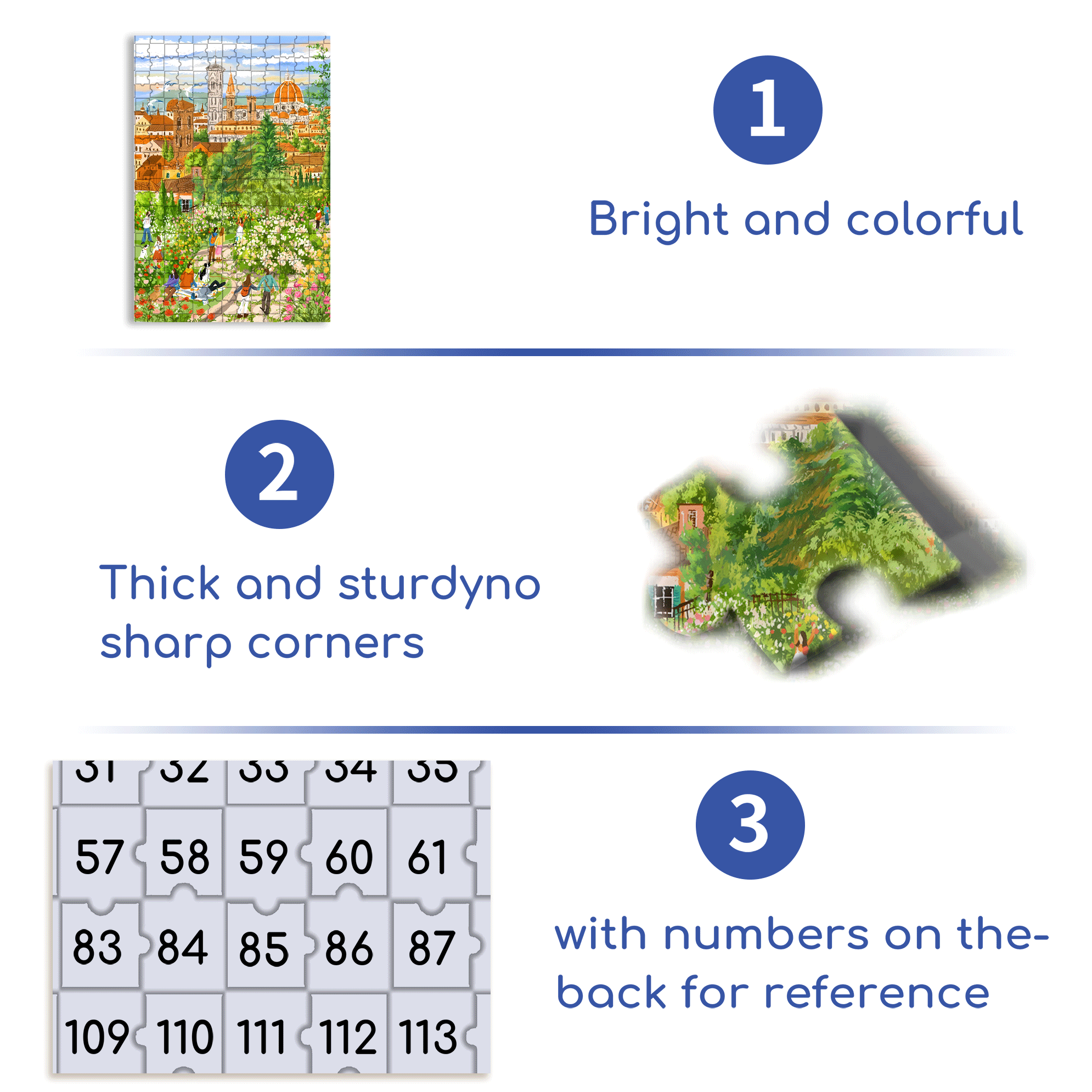 Florence 500pcs/1000pcs Jigsaw Puzzle, Scratch-Resistant, Interactive Family Game & Brain-Boosting DIY Decor, Perfect for Halloween, Christmas & New Year Gifts, Family Puzzle Game