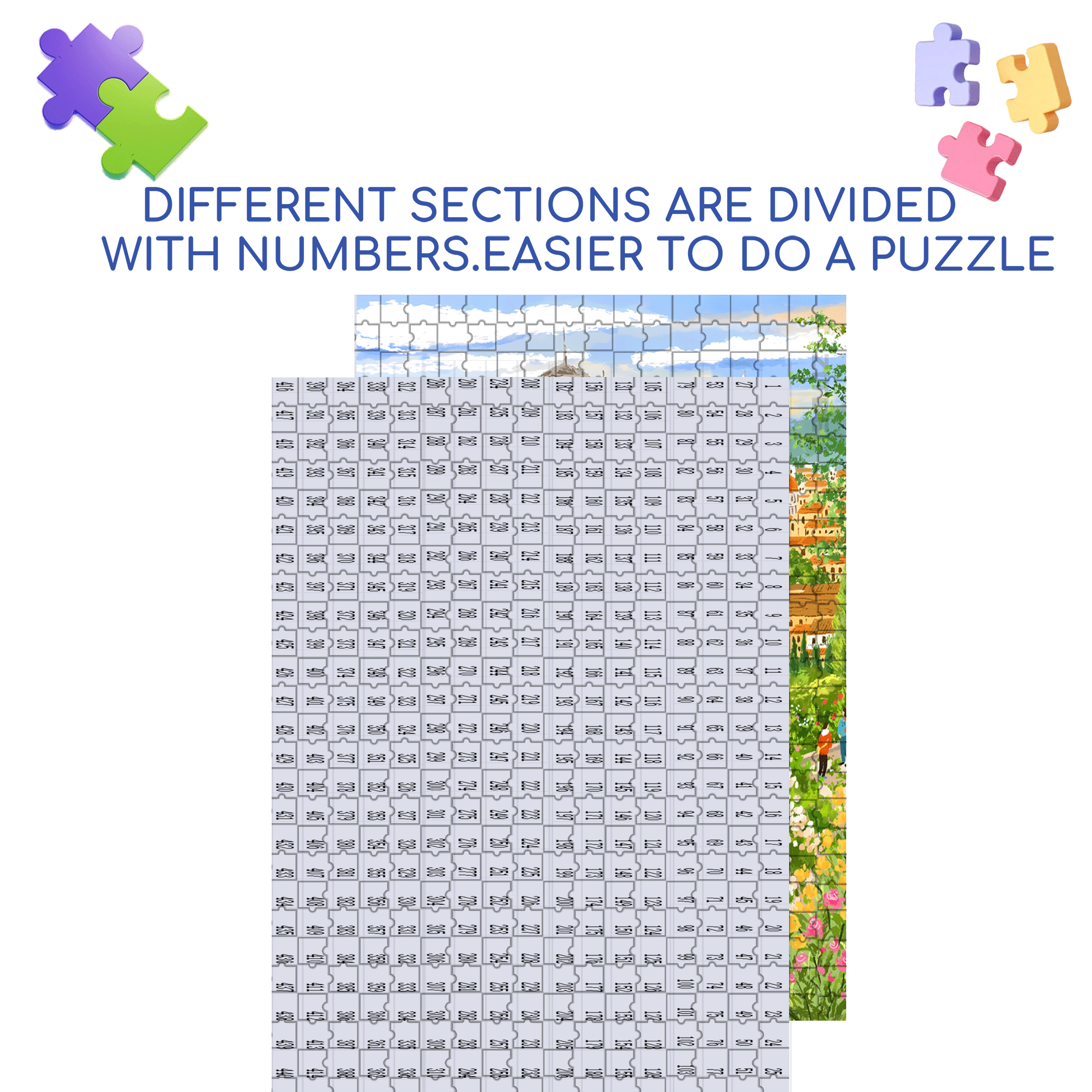 Florence 500pcs/1000pcs Jigsaw Puzzle, Scratch-Resistant, Interactive Family Game & Brain-Boosting DIY Decor, Perfect for Halloween, Christmas & New Year Gifts, Family Puzzle Game