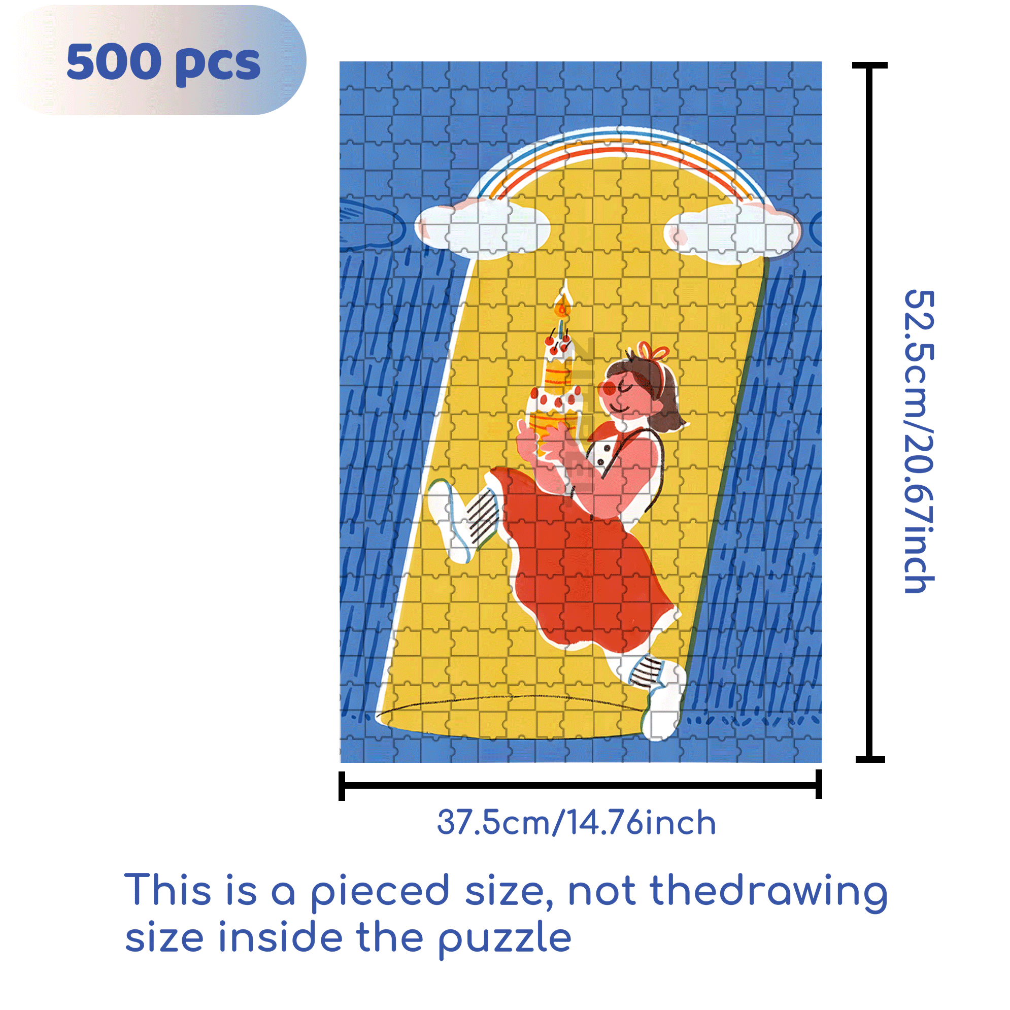 Happy Birthday To Me 500pcs/1000pcs Jigsaw Puzzle, Scratch-Resistant, Interactive Family Game & Brain-Boosting DIY Decor, Perfect for Halloween, Christmas & New Year Gifts, Family Puzzle Game