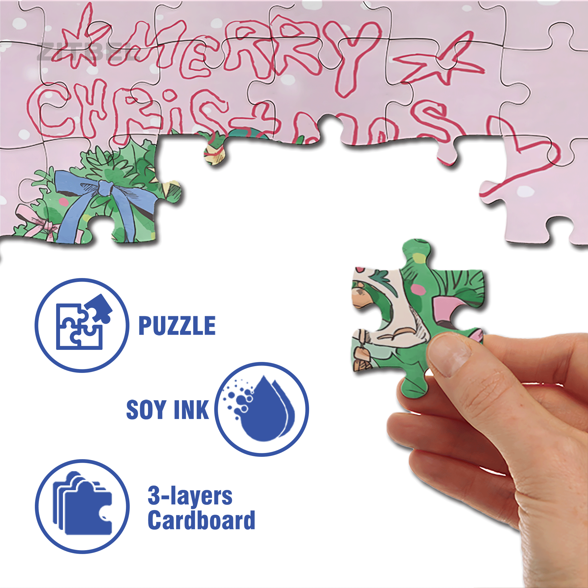 Happy Holidays 500pcs/1000pcs Jigsaw Puzzle, Scratch-Resistant, Interactive Family Game & Brain-Boosting DIY Decor, Perfect for Halloween, Christmas & New Year Gifts, Family Puzzle Game