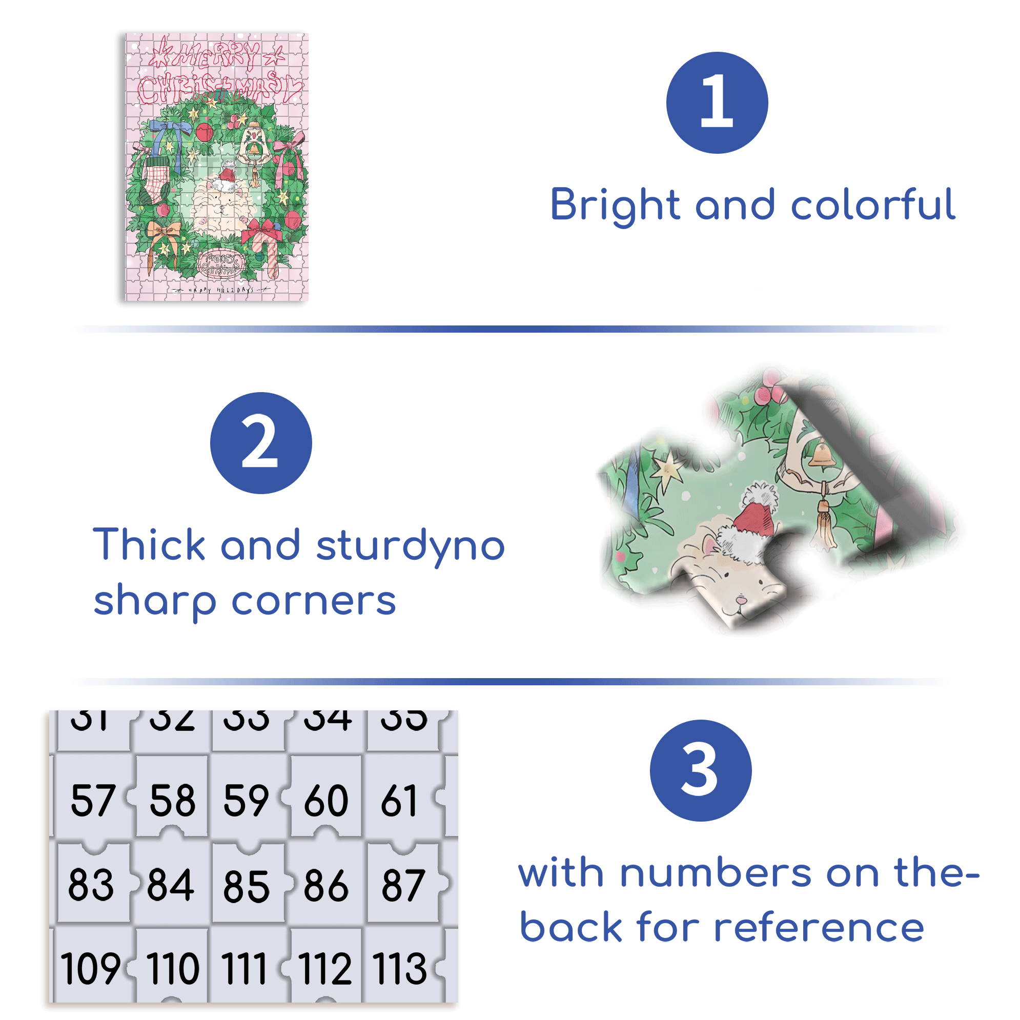 Happy Holidays 500pcs/1000pcs Jigsaw Puzzle, Scratch-Resistant, Interactive Family Game & Brain-Boosting DIY Decor, Perfect for Halloween, Christmas & New Year Gifts, Family Puzzle Game