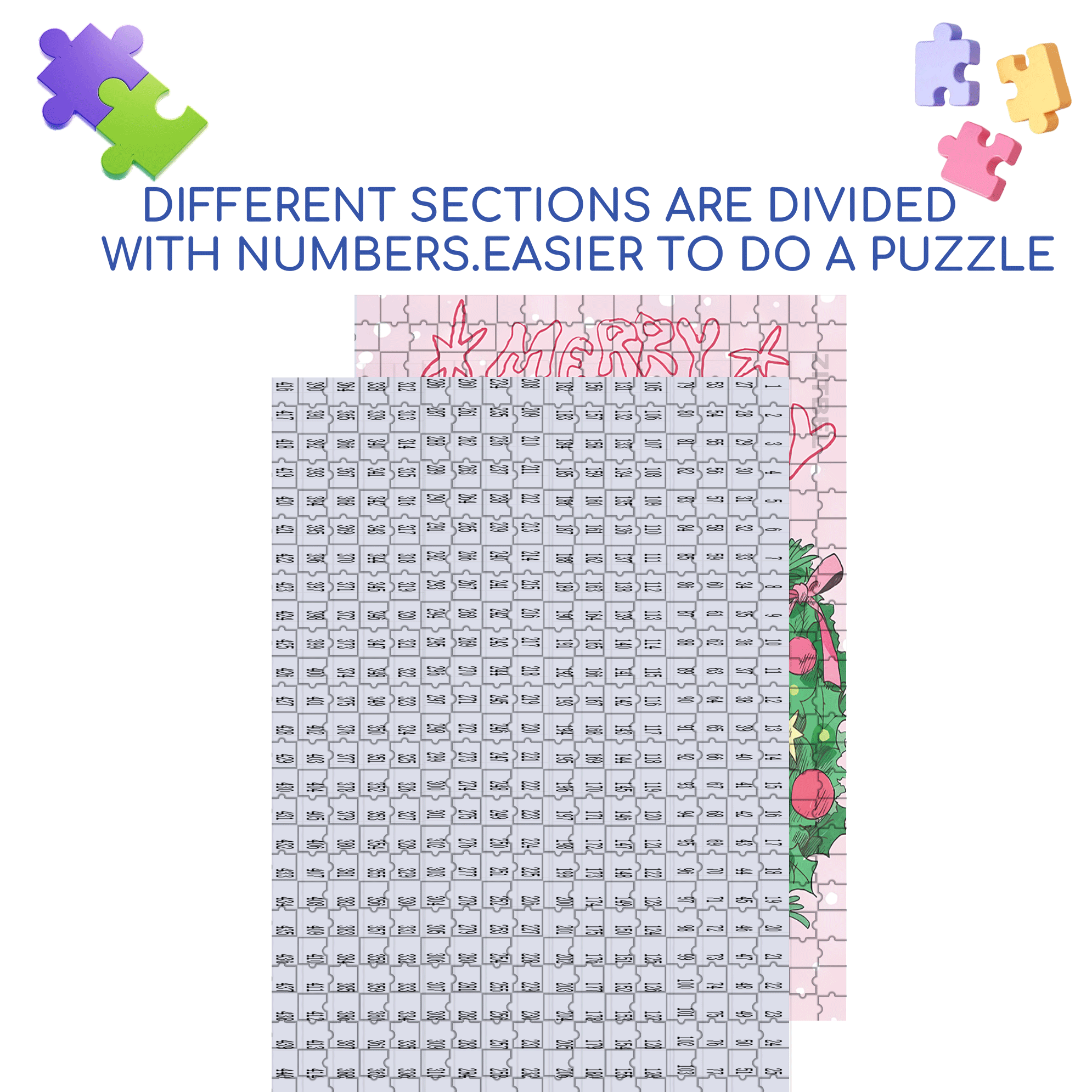 Happy Holidays 500pcs/1000pcs Jigsaw Puzzle, Scratch-Resistant, Interactive Family Game & Brain-Boosting DIY Decor, Perfect for Halloween, Christmas & New Year Gifts, Family Puzzle Game