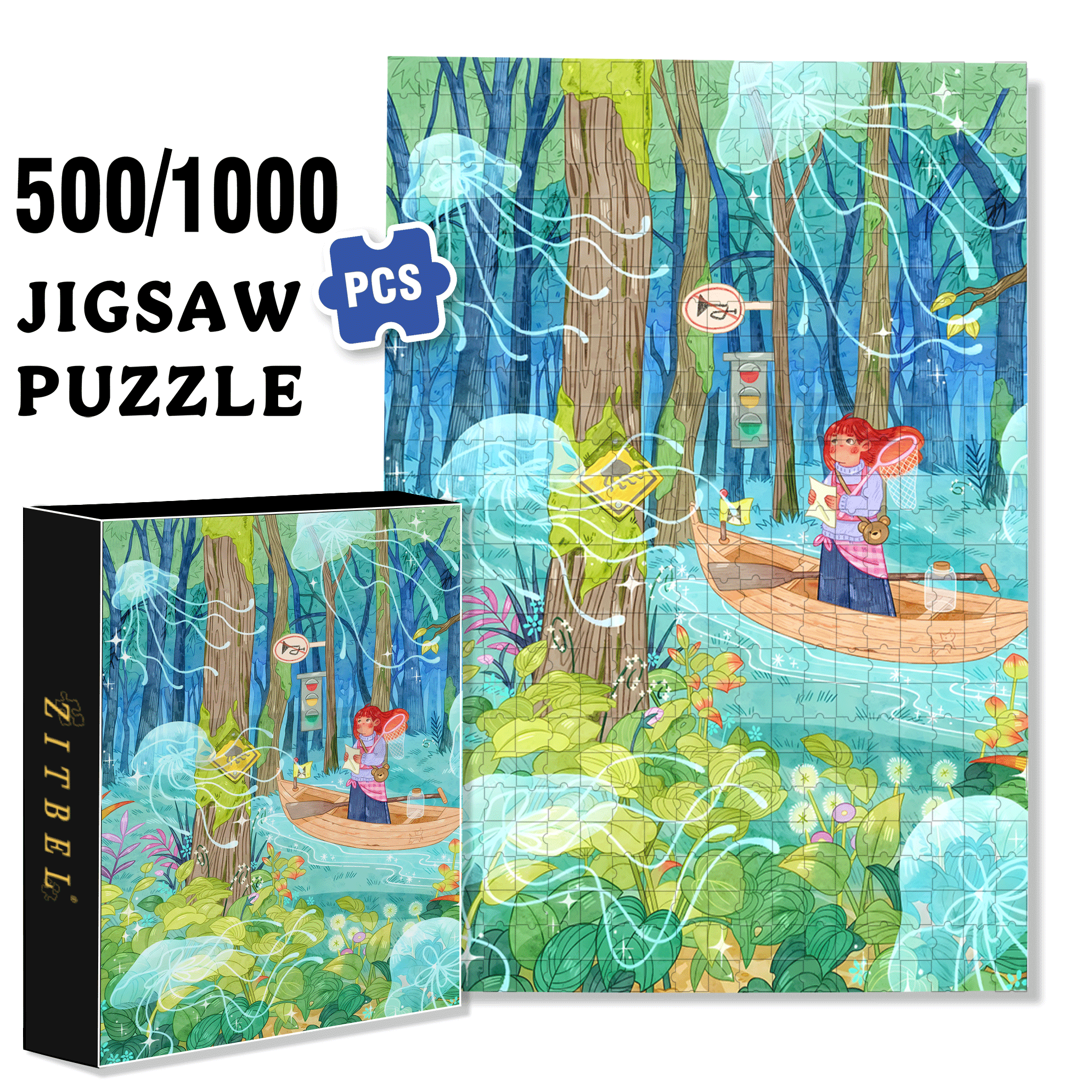 Josie's Dream 500pcs/1000pcs Jigsaw Puzzle, Scratch-Resistant, Interactive Family Game & Brain-Boosting DIY Decor, Perfect for Halloween, Christmas & New Year Gifts, Family Puzzle Game