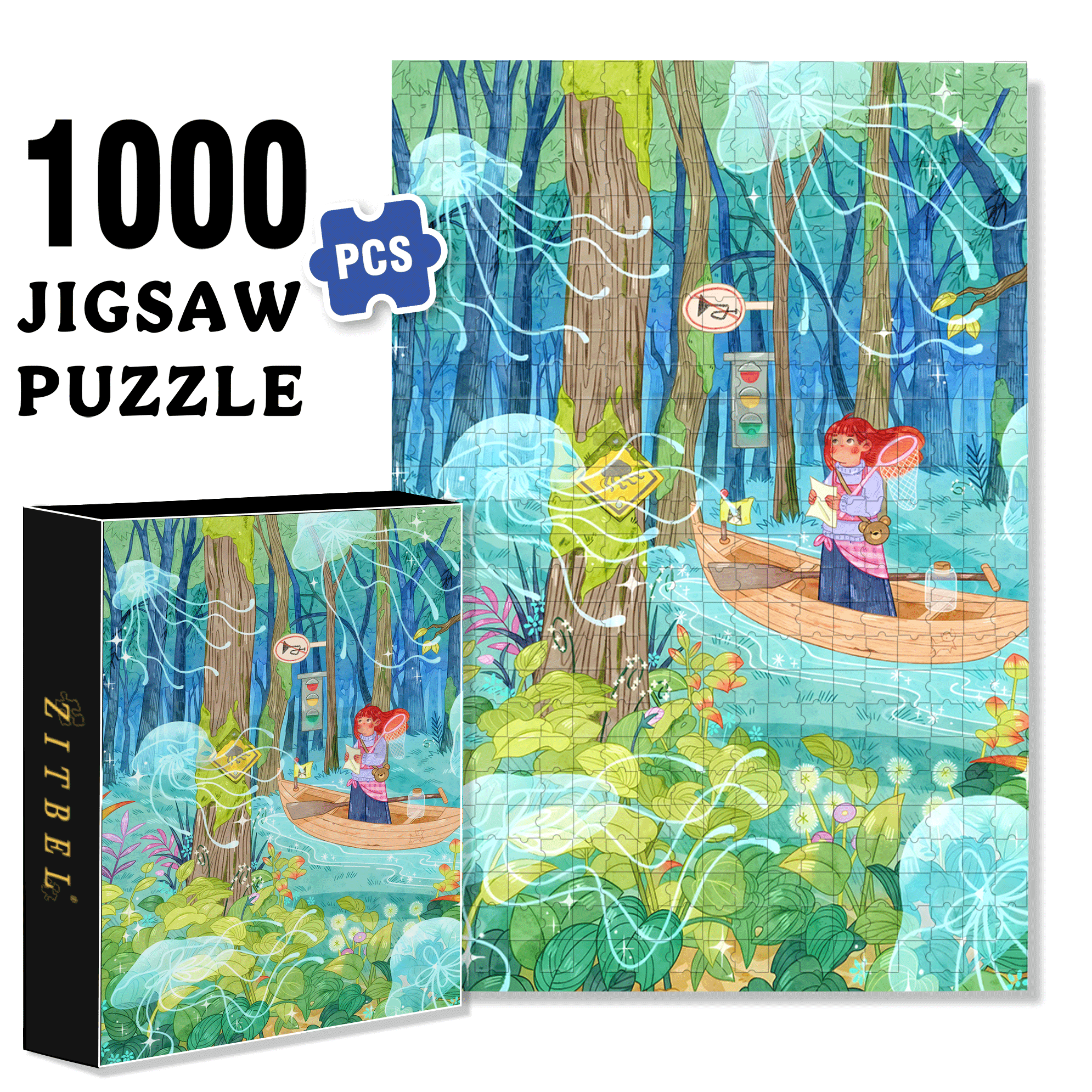Josie's Dream 500pcs/1000pcs Jigsaw Puzzle, Scratch-Resistant, Interactive Family Game & Brain-Boosting DIY Decor, Perfect for Halloween, Christmas & New Year Gifts, Family Puzzle Game