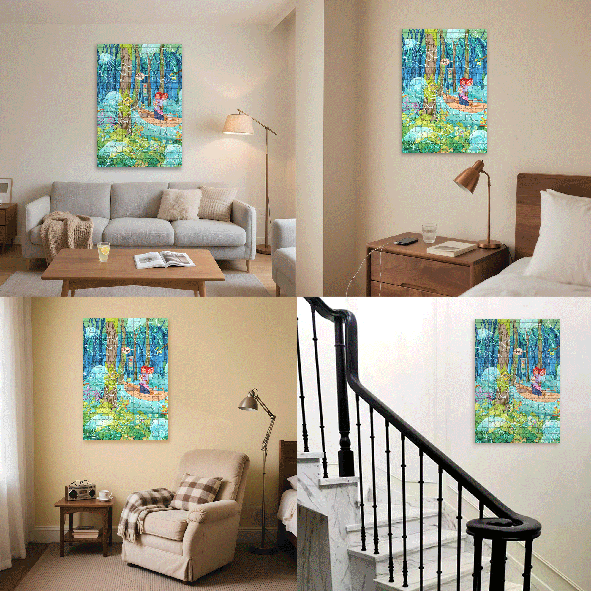 Josie's Dream 500pcs/1000pcs Jigsaw Puzzle, Scratch-Resistant, Interactive Family Game & Brain-Boosting DIY Decor, Perfect for Halloween, Christmas & New Year Gifts, Family Puzzle Game