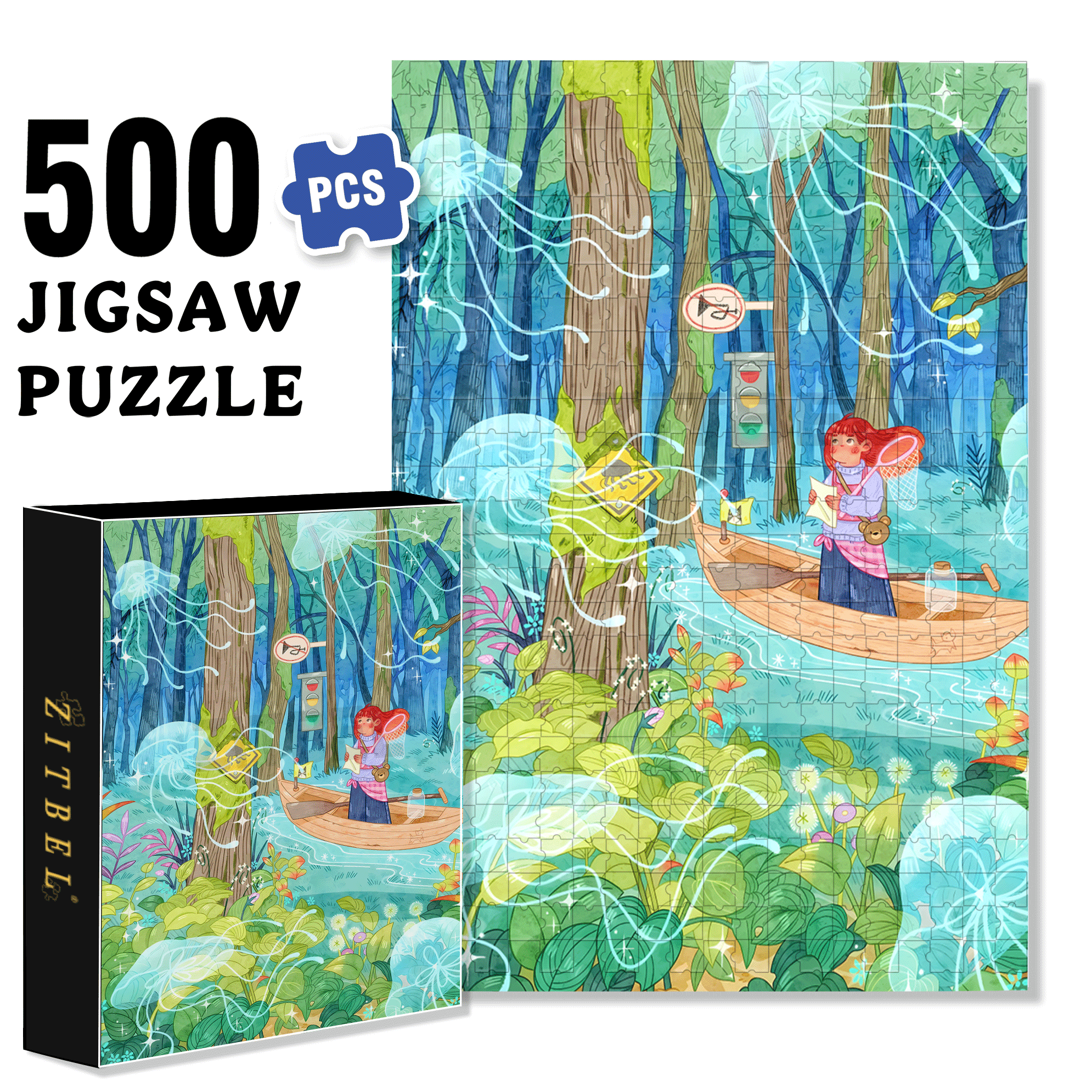 Josie's Dream 500pcs/1000pcs Jigsaw Puzzle, Scratch-Resistant, Interactive Family Game & Brain-Boosting DIY Decor, Perfect for Halloween, Christmas & New Year Gifts, Family Puzzle Game